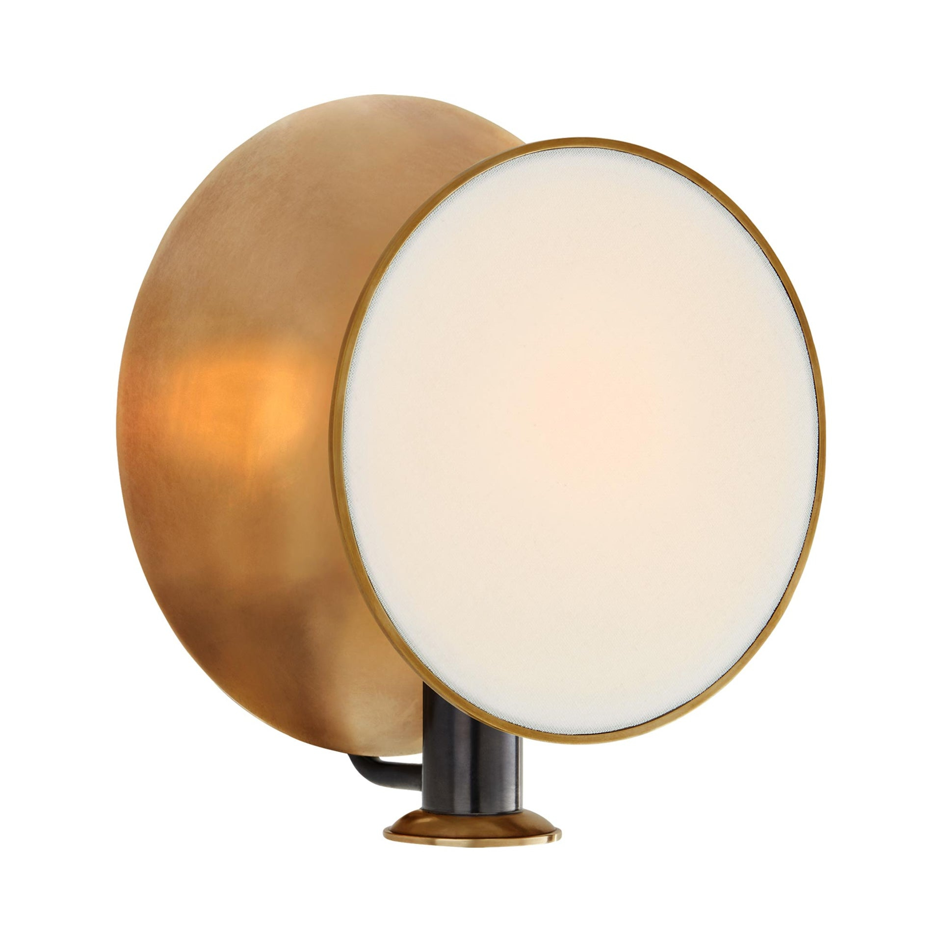 Black and Brass Dimmable Direct Wired Sconce