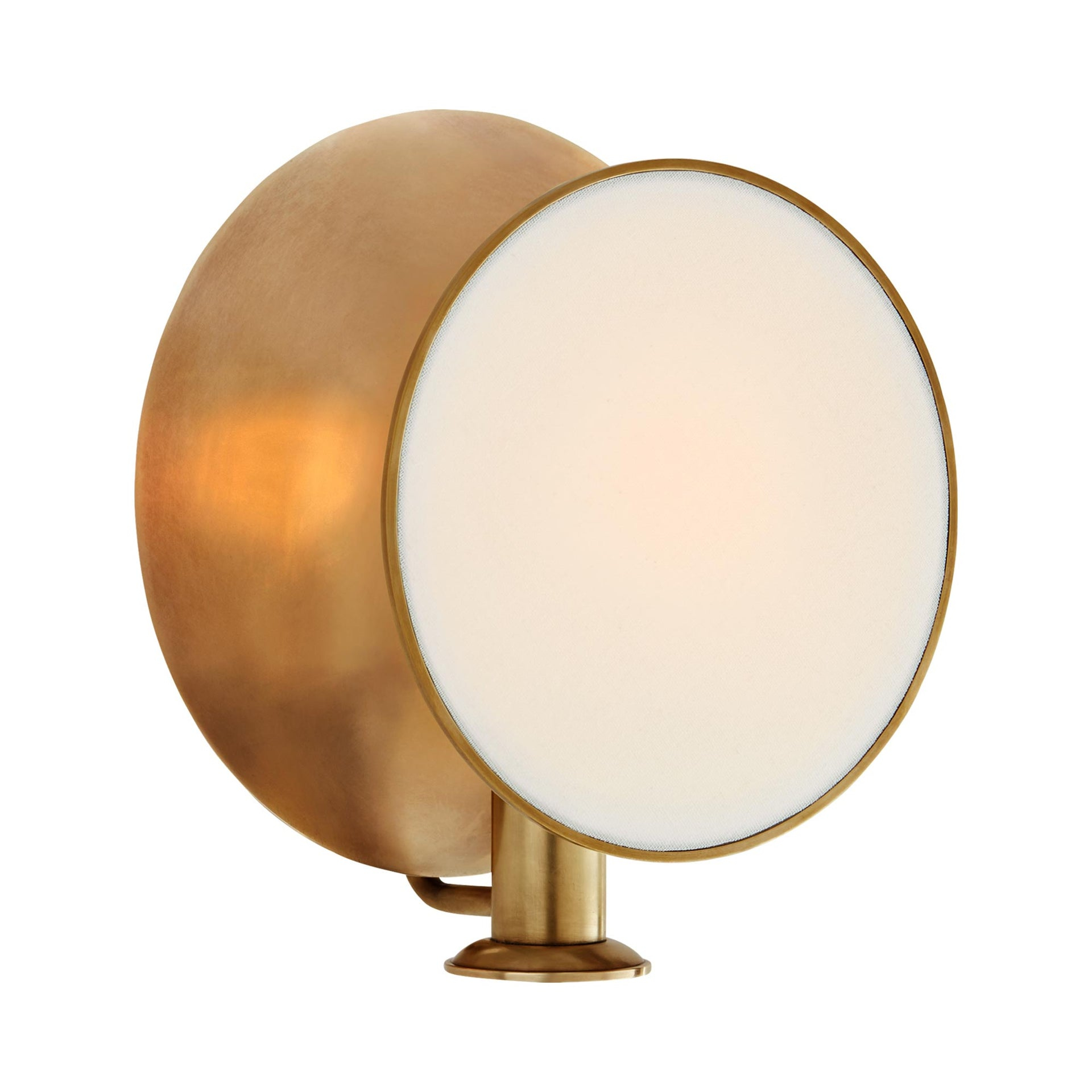 Osiris Antique Brass 10'' Dimmable Wall Sconce with Linen Diffuser