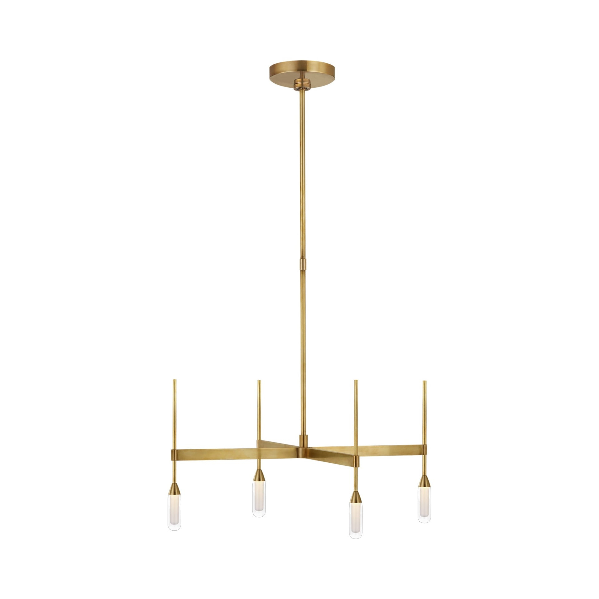 Overture Grande 4-Light LED Chandelier in Natural Brass and Crystal