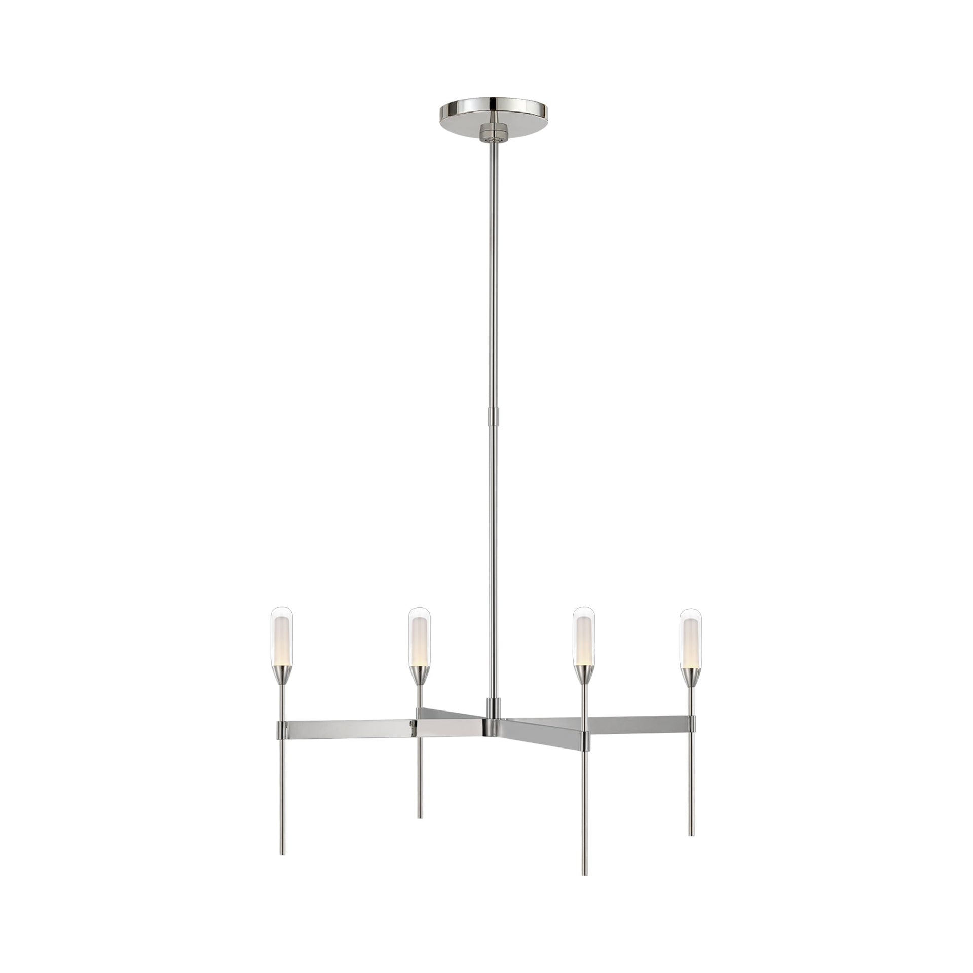 Polished Nickel Crystal 4-Light LED Chandelier