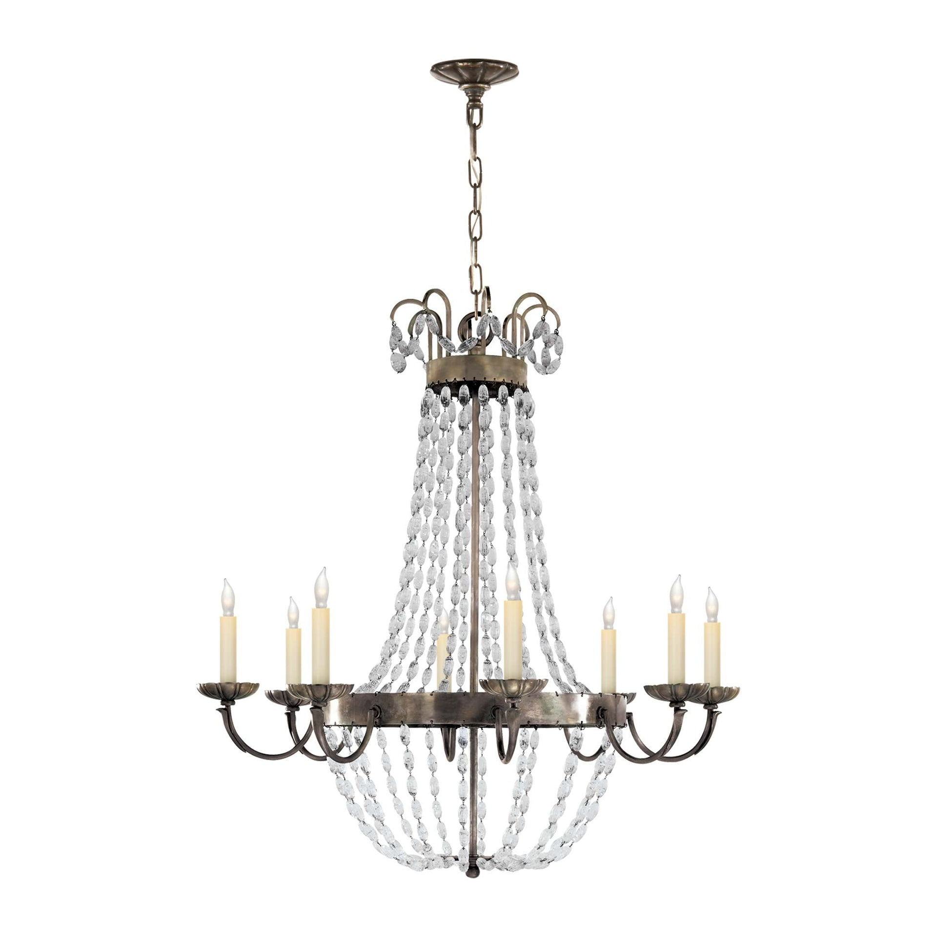 Paris Flea Market Brass & Crystal 8-Light Chandelier