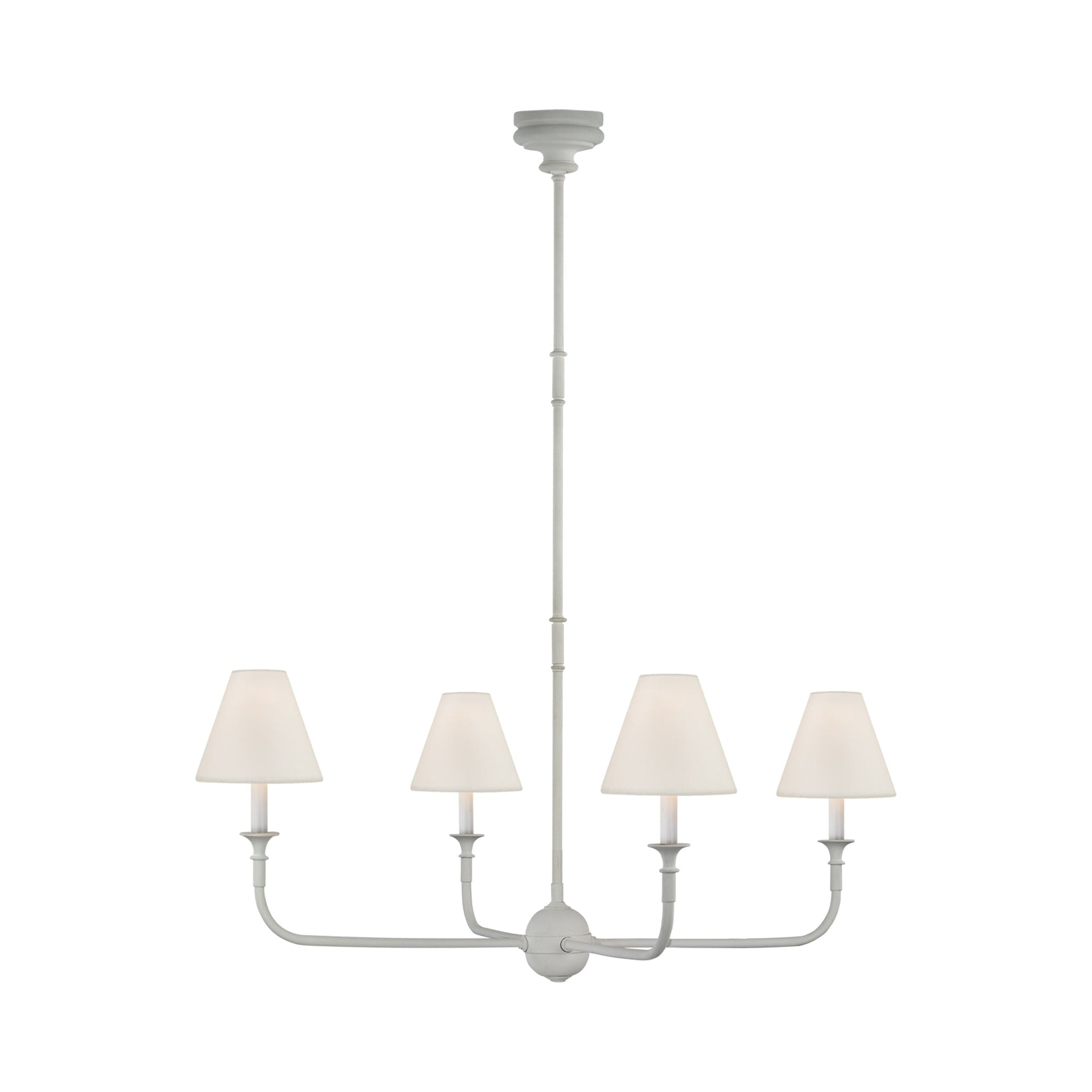 Elegant Piaf 4-Light Crystal Chandelier in Plaster White