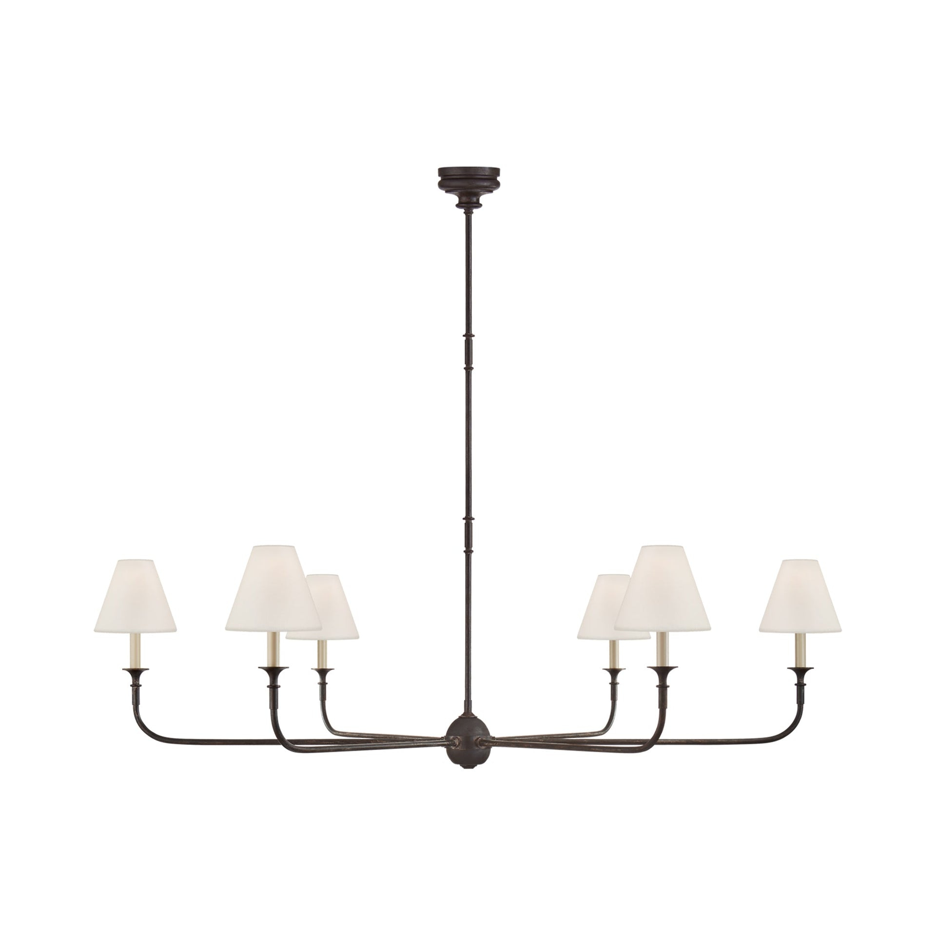 Aged Iron and Crystal 6-Light Candle Chandelier