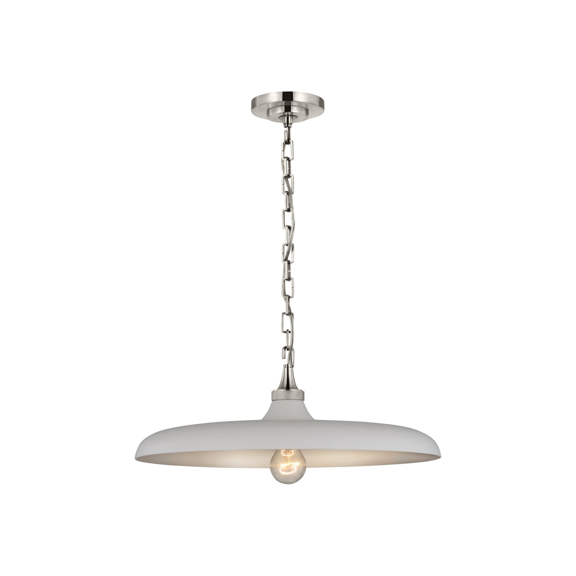Piatto Polished Nickel and White LED Pendant Light