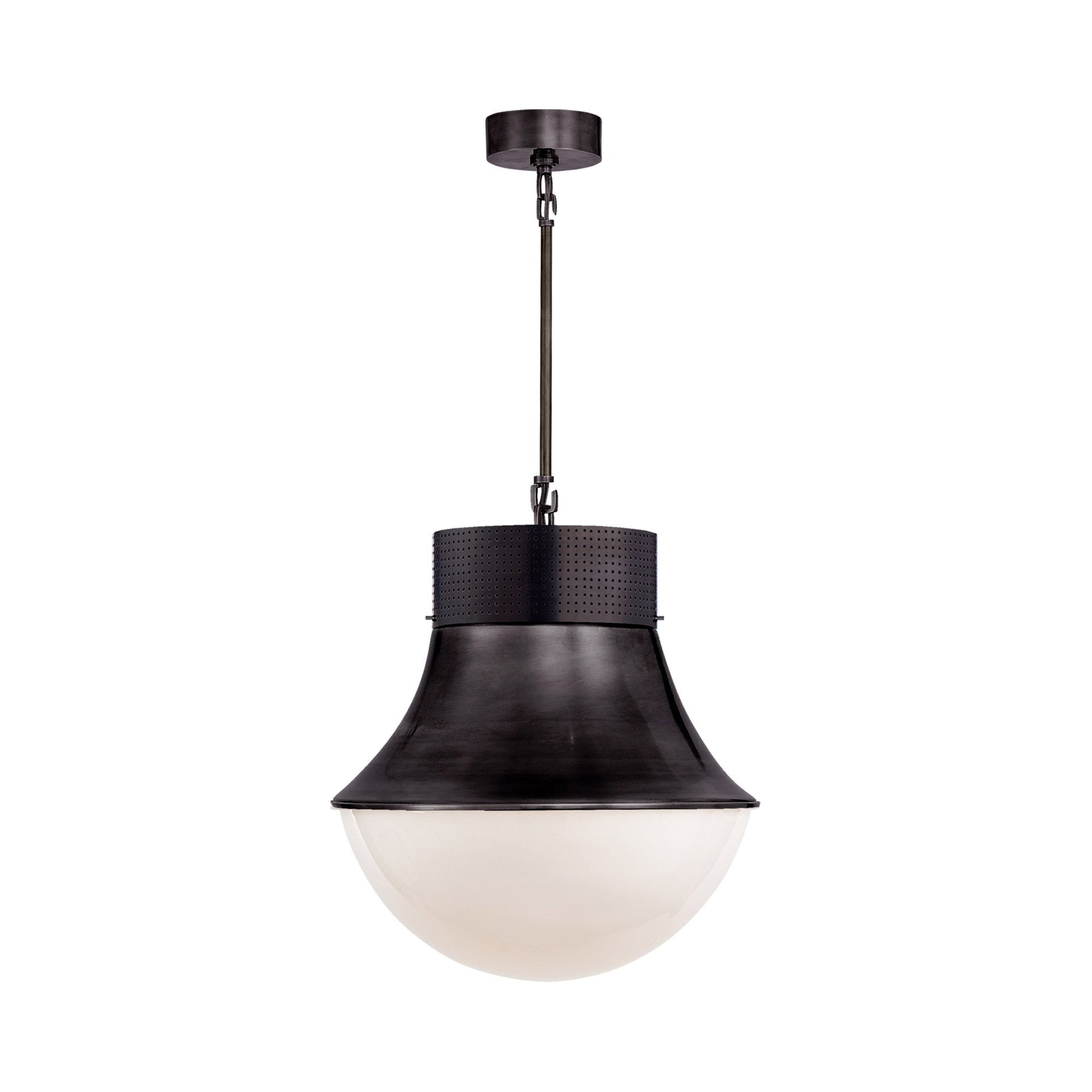 Elegance Precision Bronze 19" Indoor/Outdoor Pendant with White Glass Shade