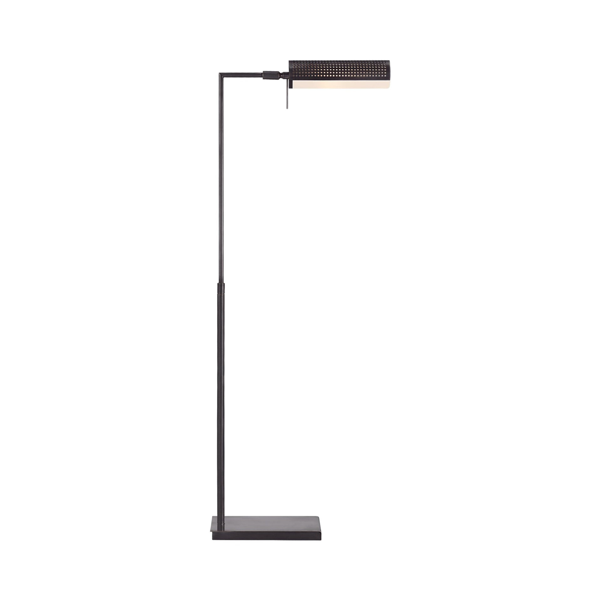 Bronze Adjustable Pharmacy Floor Lamp with Glass Diffuser
