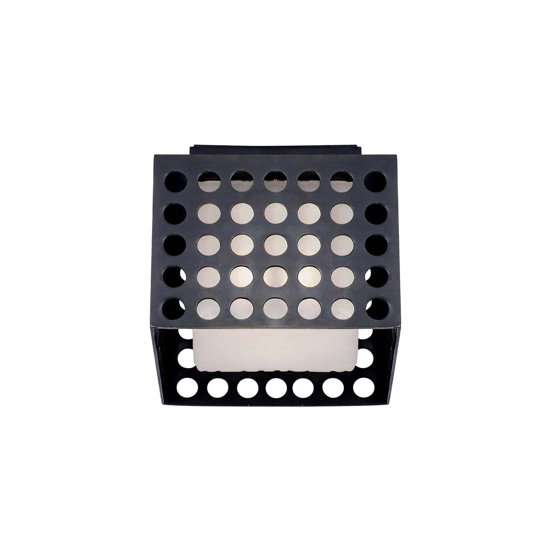 Precision Small Square Bronze Flush Mount with Clouded Glass