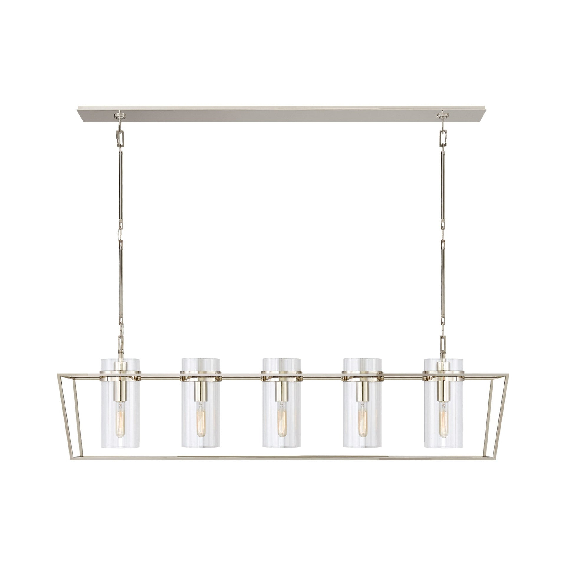 Presidio Polished Nickel 5-Light Indoor Island Lantern Chandelier