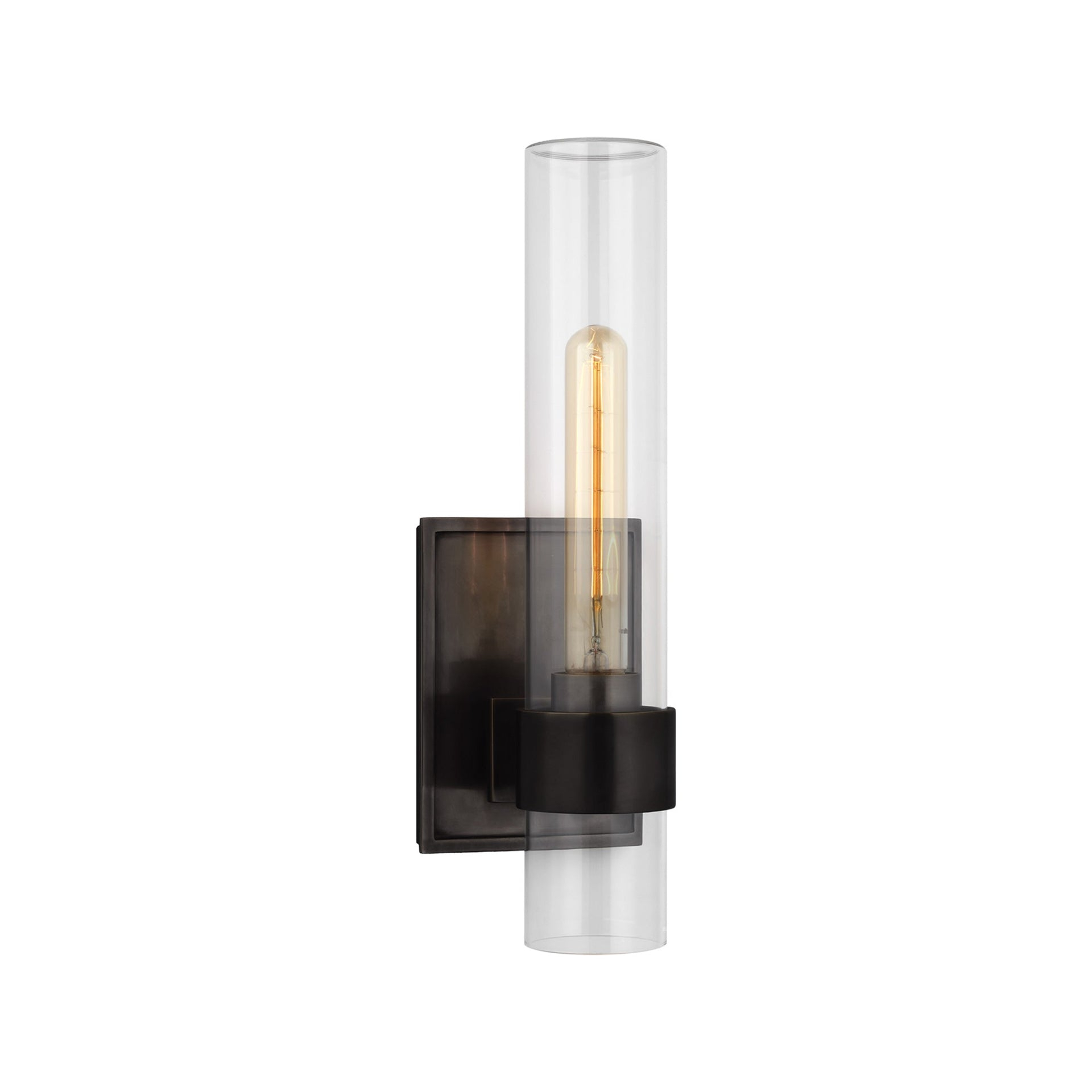 Presidio 14-inch Bronze and Black Cylinder Outdoor Wall Sconce