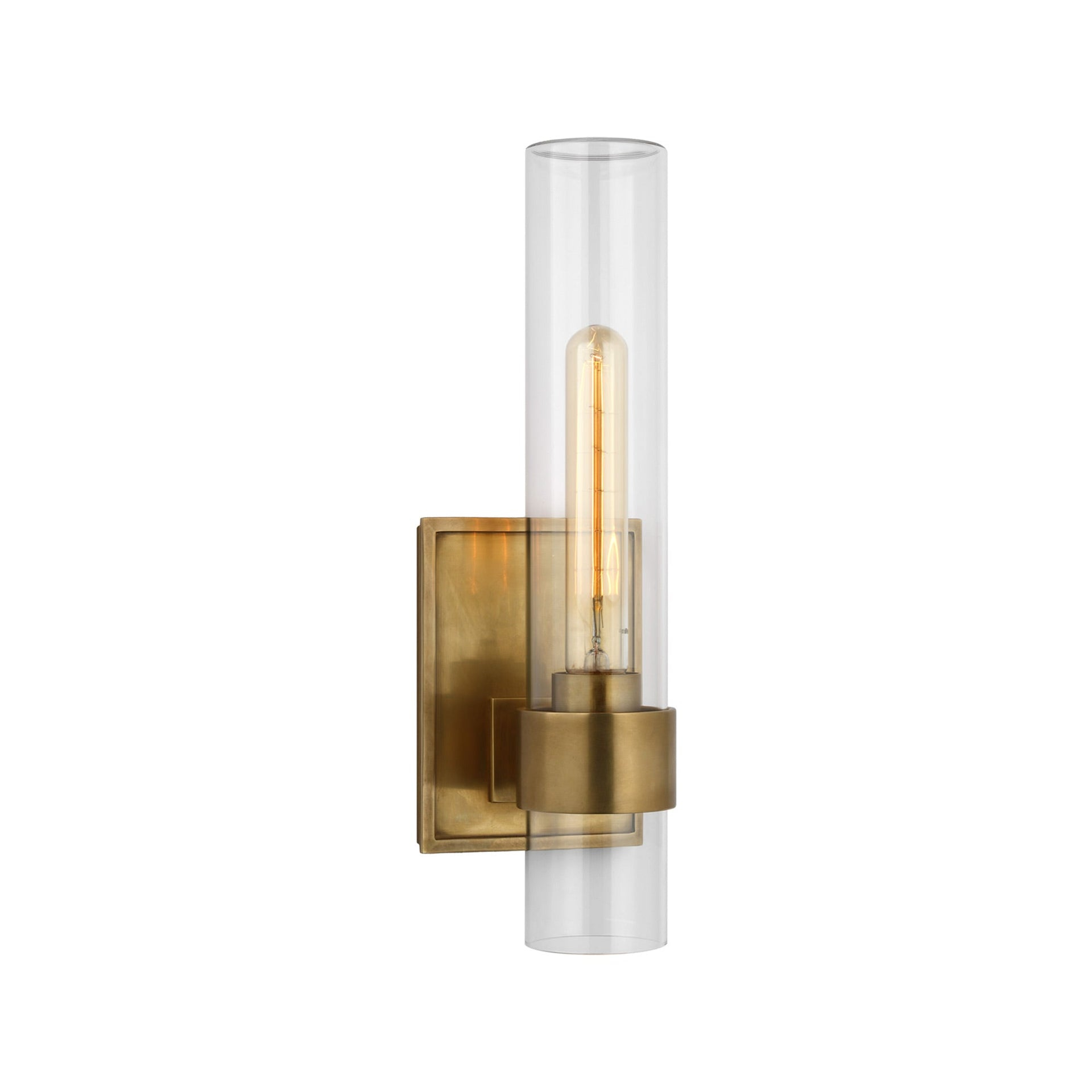 Presidio 14" Hand-Rubbed Antique Brass Outdoor Wall Sconce
