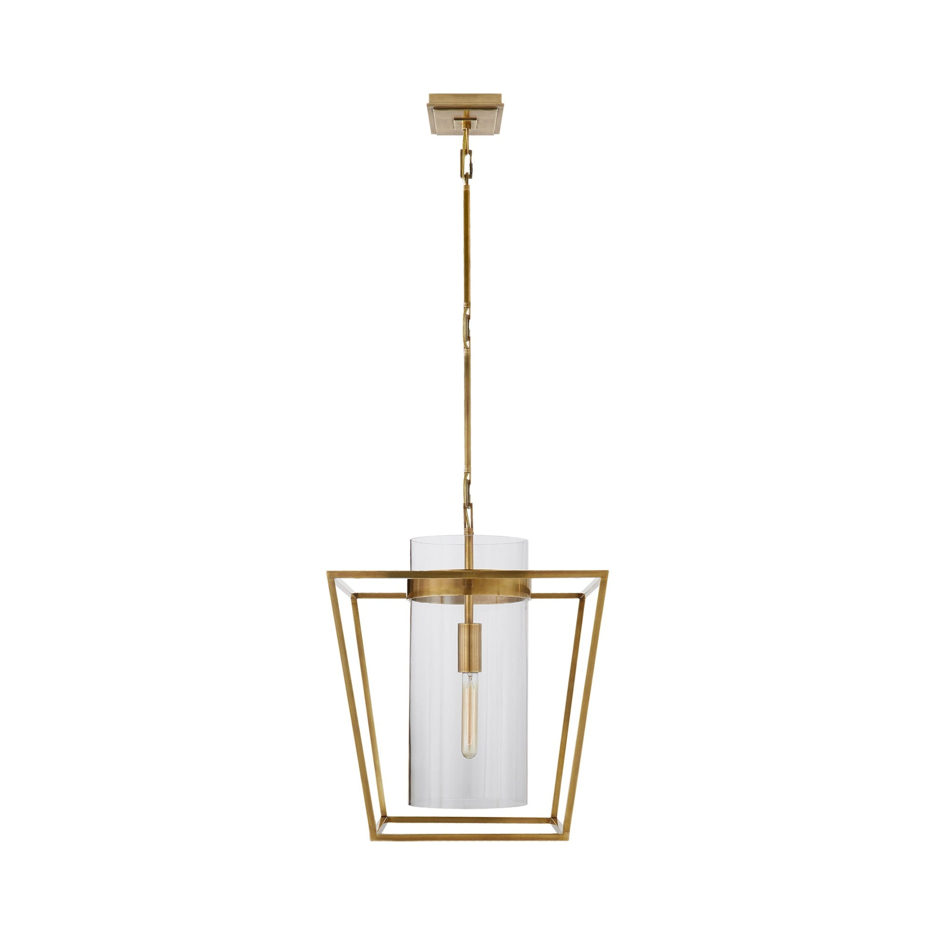 Presidio 23" Hand-Rubbed Antique Brass & Glass Indoor/Outdoor Lantern