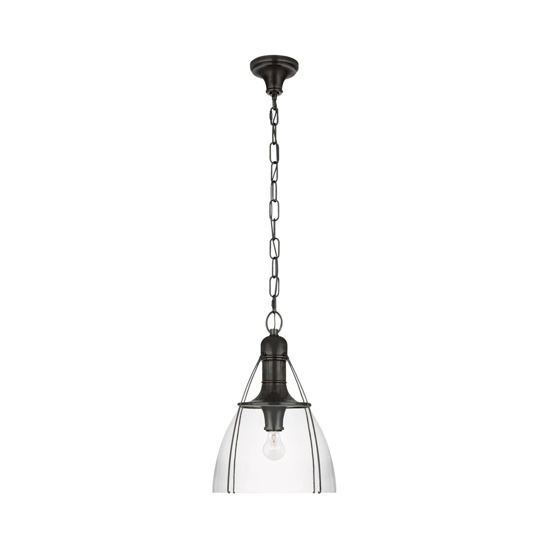 Prestwick Antique Nickel 21" Indoor/Outdoor Modern Pendant Light