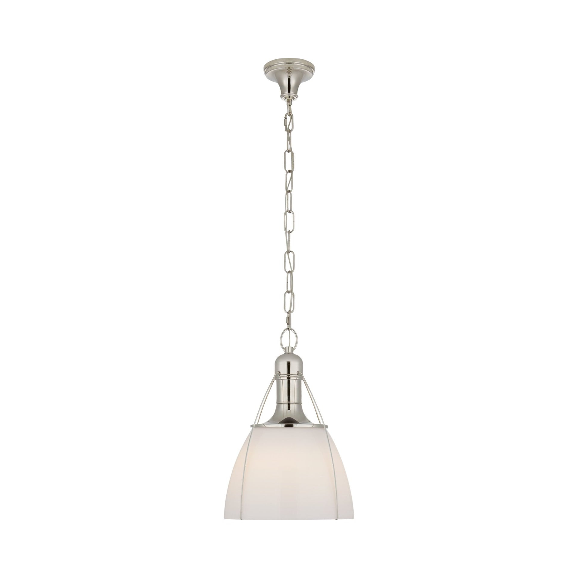 Prestwick 21" Polished Nickel & Clear Glass Modern Pendant