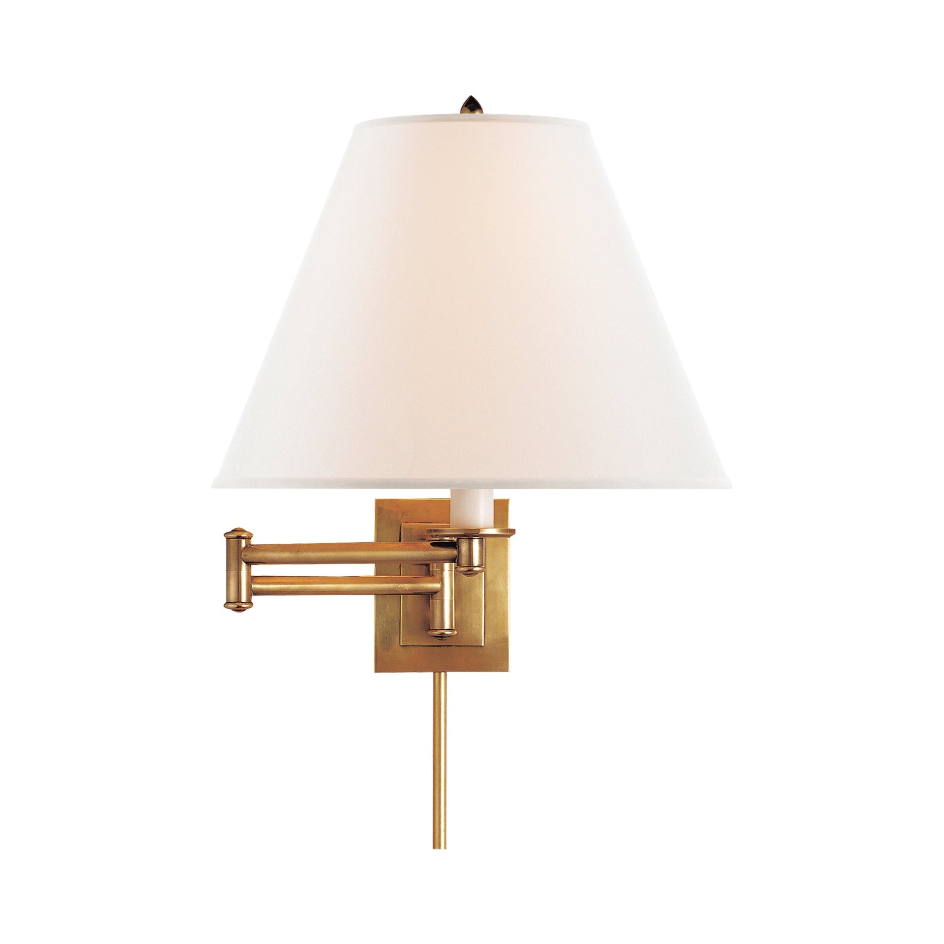 Primitive Adjustable Swing Arm Wall Light in Hand-Rubbed Antique Brass