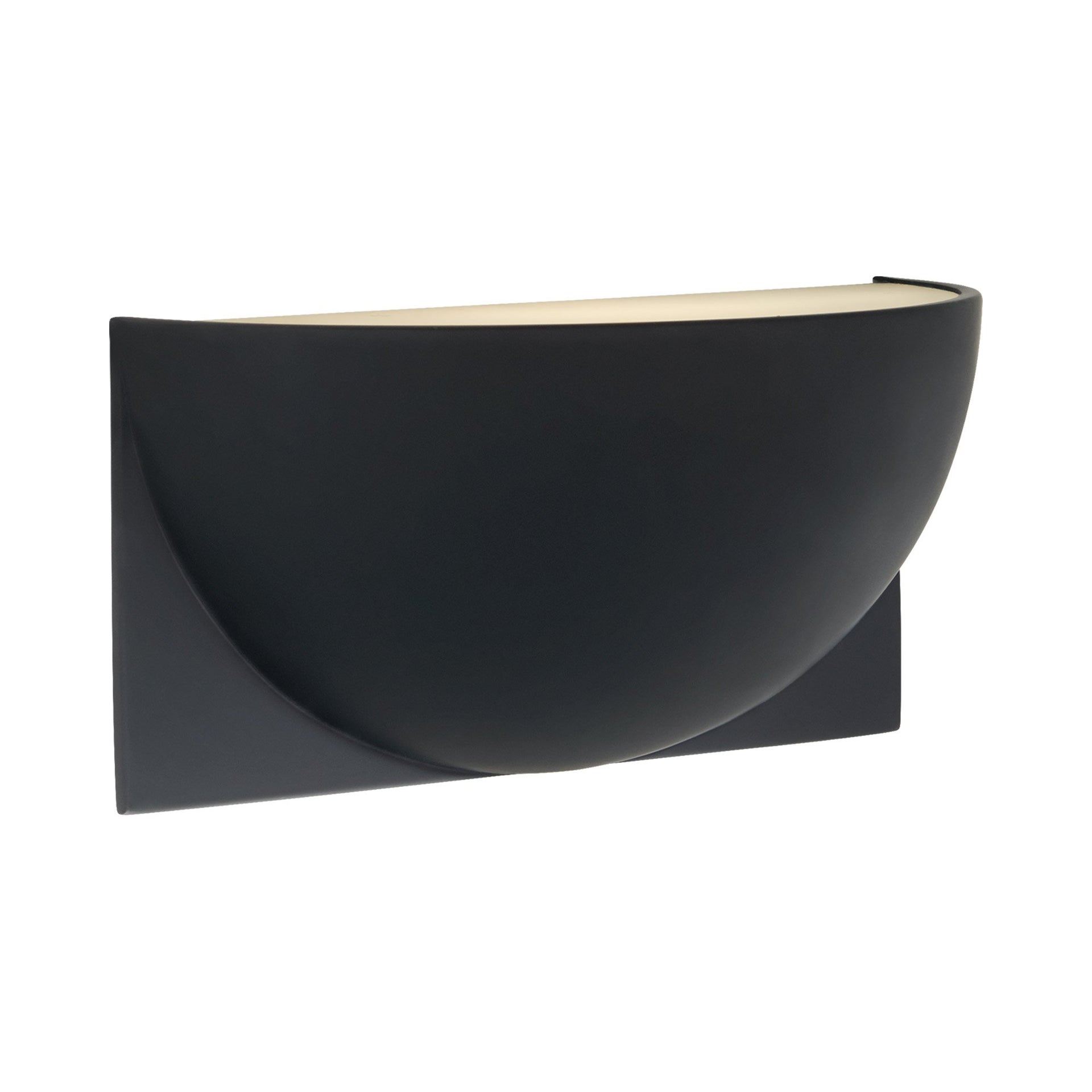 Matte Black Dimmable LED Half Moon Sconce