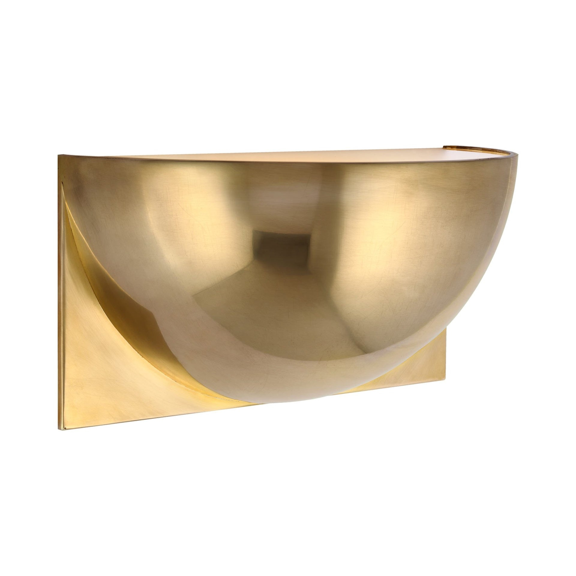 Dimmable Brass Half Moon LED Wall Sconce