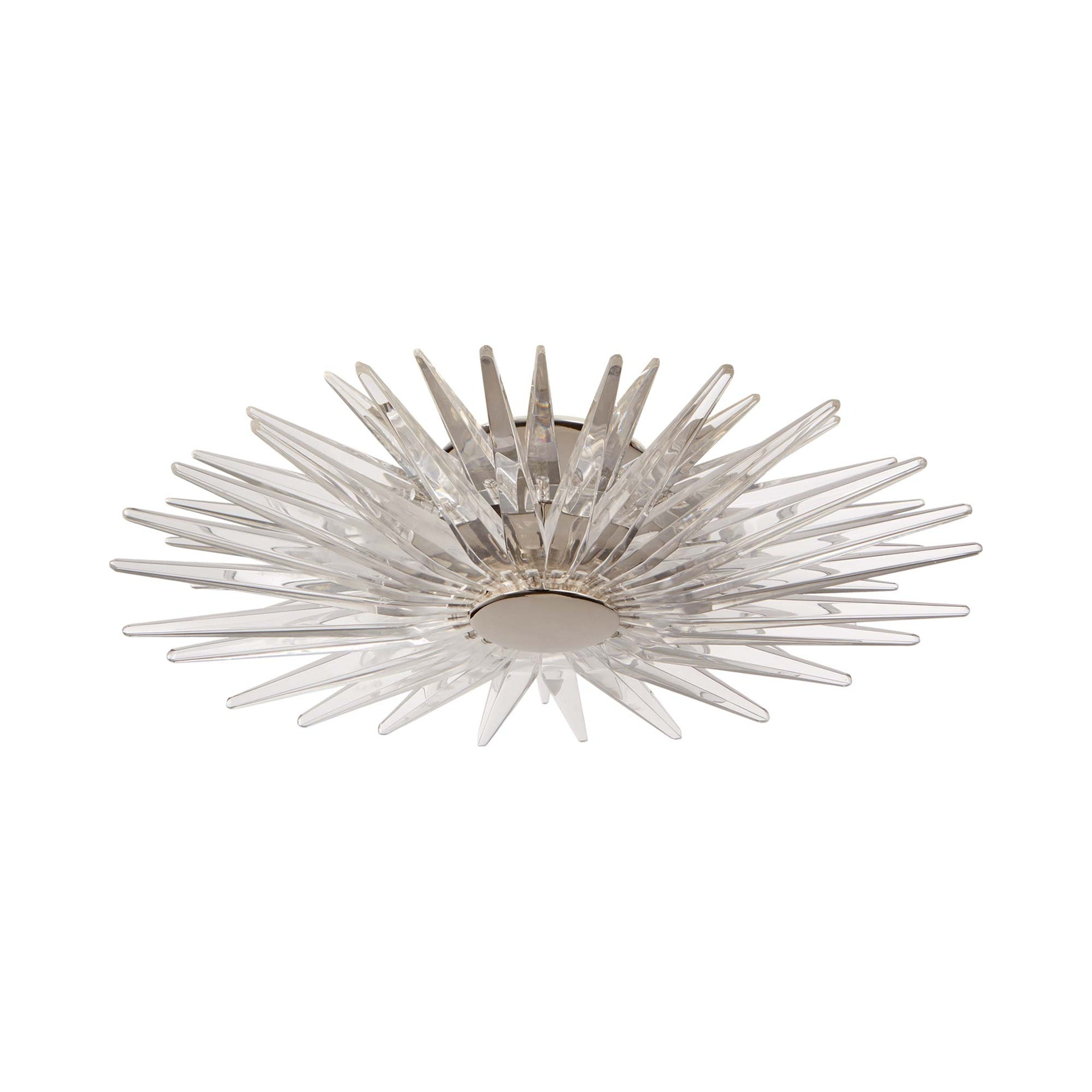 Quincy Modern Polished Nickel & Crystal 17" LED Semi Flush Mount
