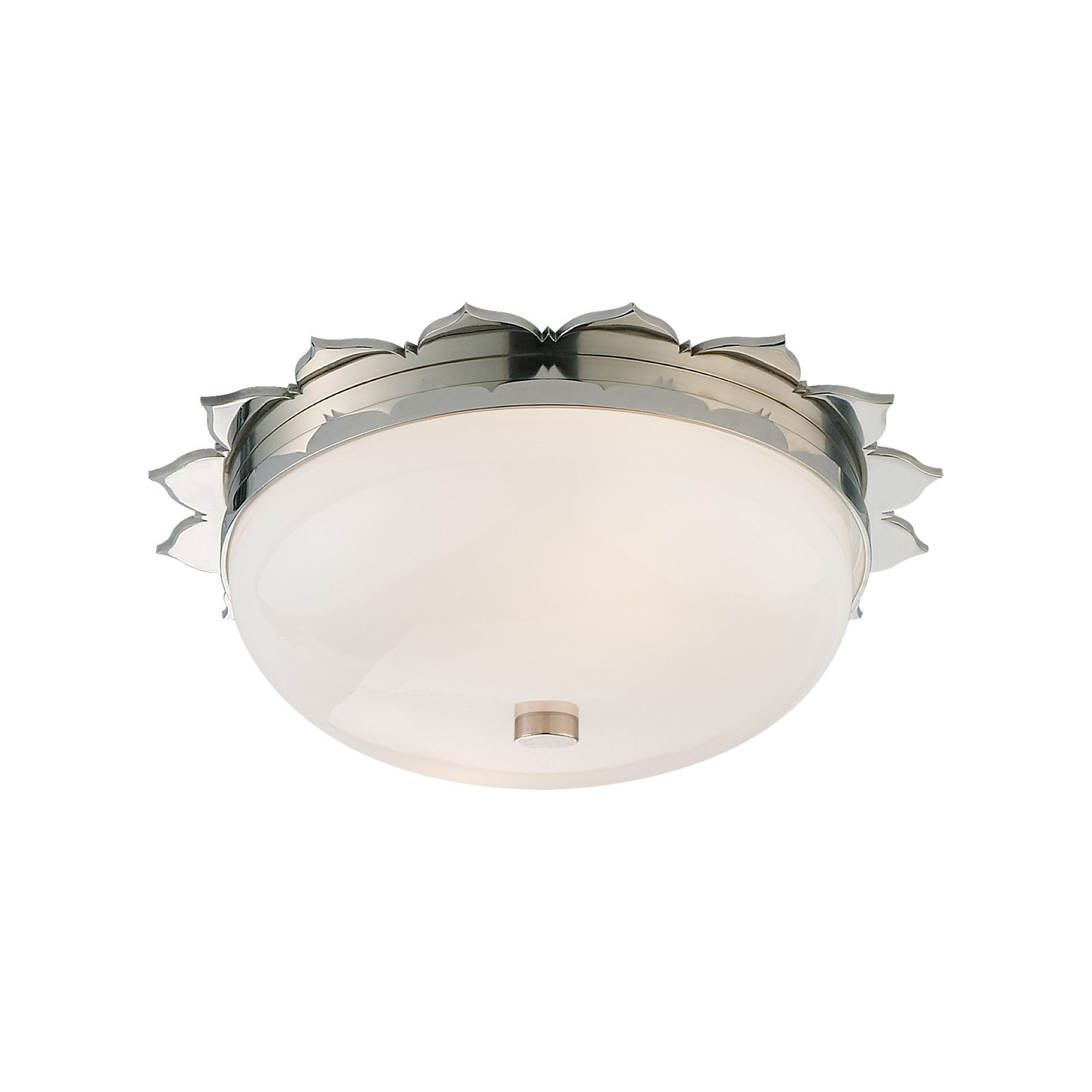 Rachel Polished Nickel Flower-Shaped Flush Mount, 13.5"