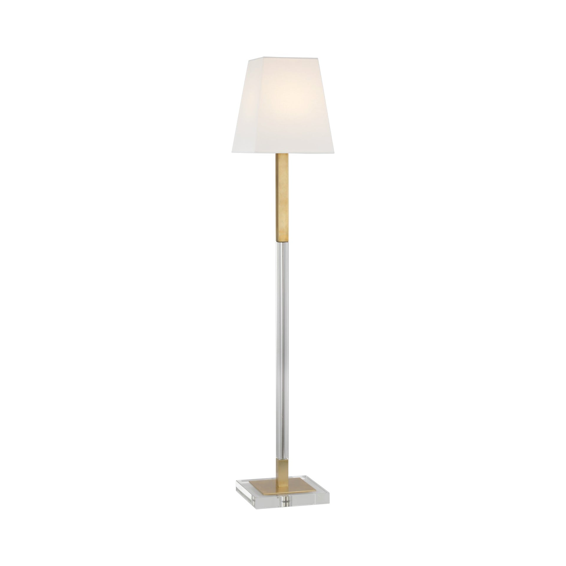 Antique Burnished Brass and Crystal Adjustable Floor Lamp