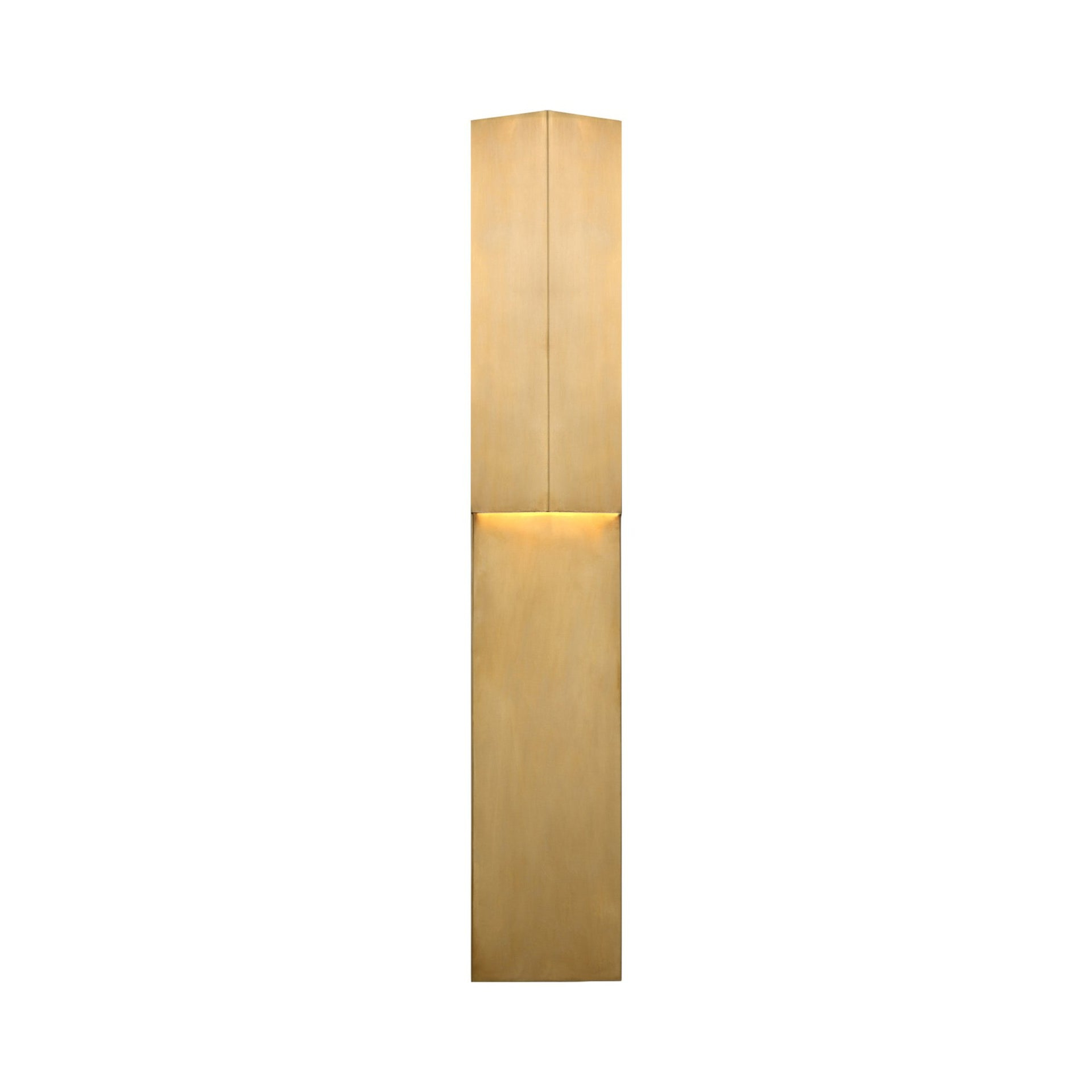 Antique Brass 30" Geometric Dimmable LED Wall Sconce