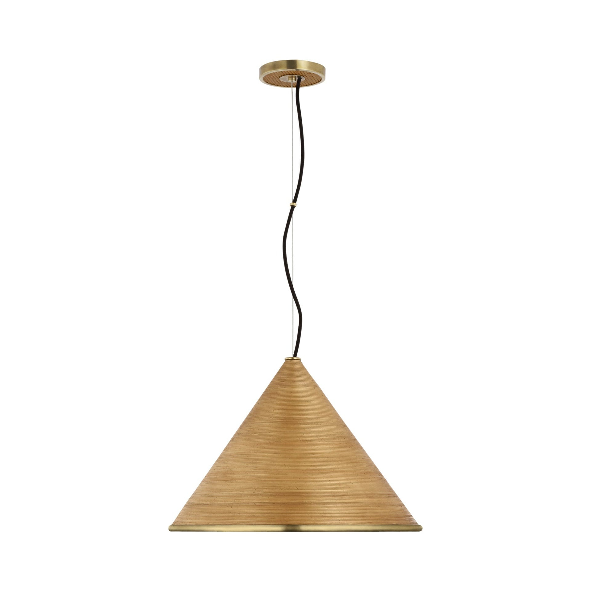 Hand-Rubbed Antique Brass and Crystal LED Pendant Light