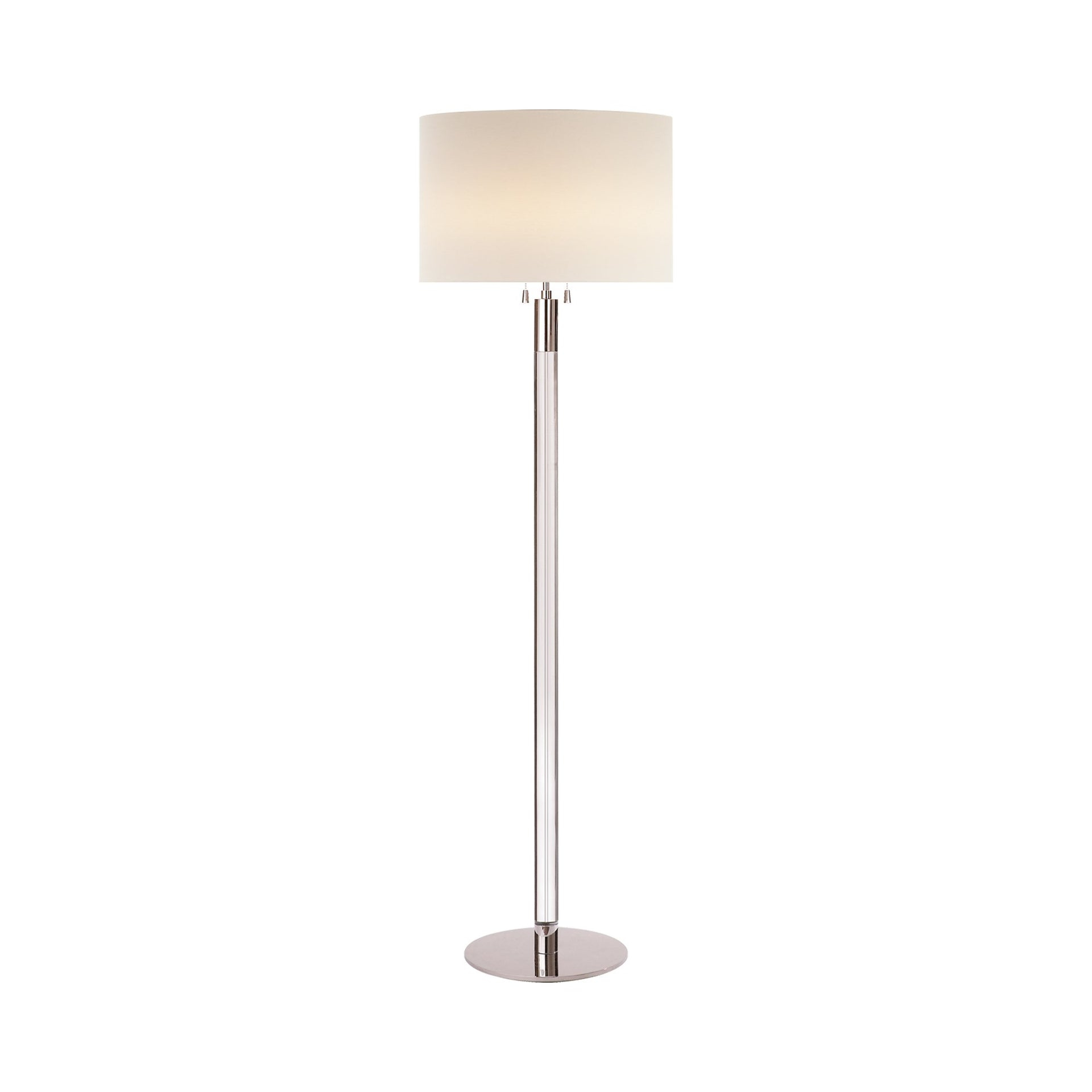 Edison 60'' Adjustable Outdoor Floor Lamp in Polished Nickel with Clear Glass