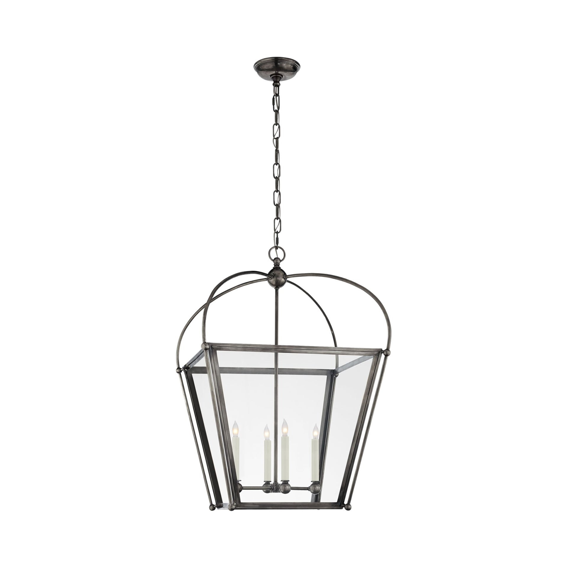 Elegant Riverside Bronze & Glass 4-Light Square Pendant