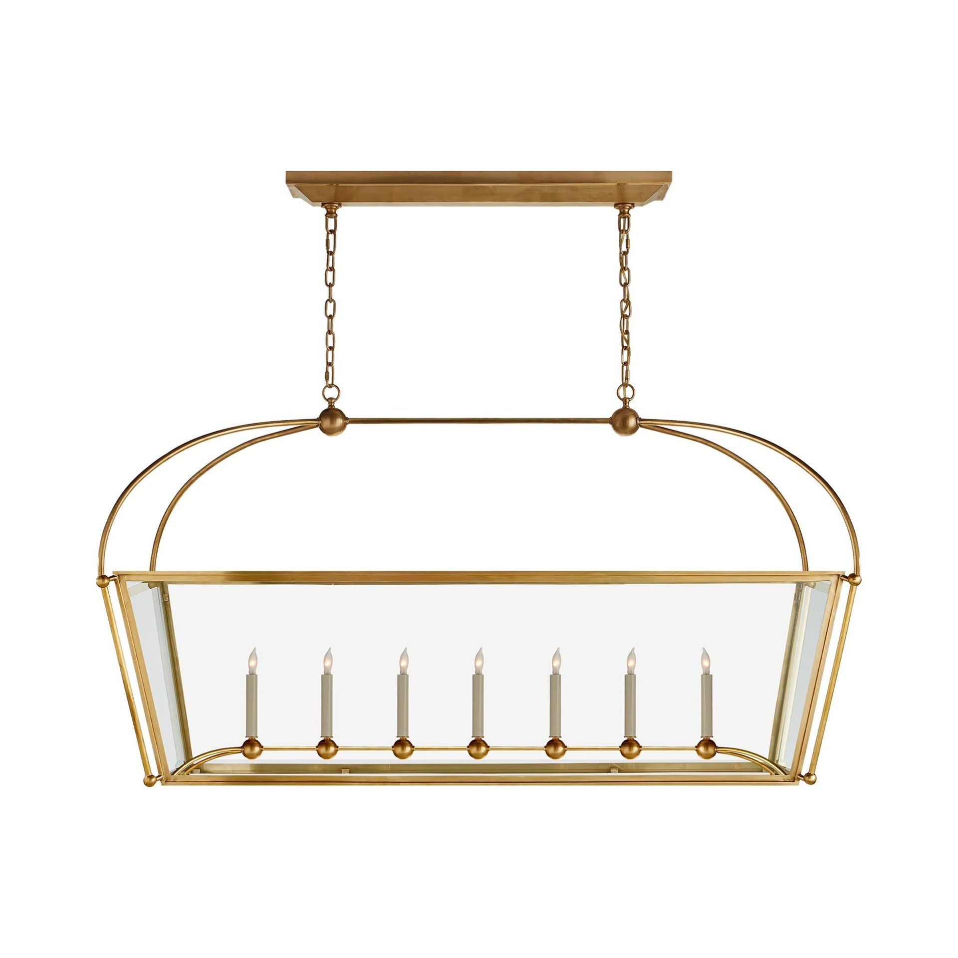 Riverside Antique Brass 7-Light Linear Island Pendant