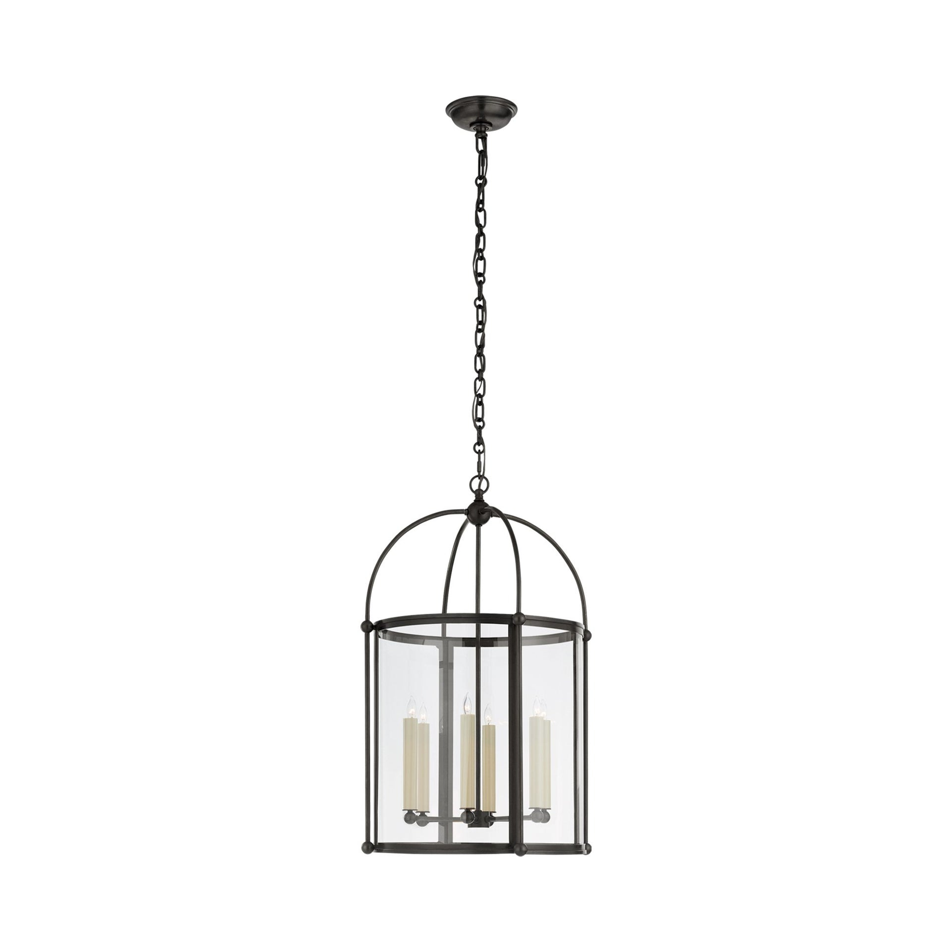 Riverside Bronze 6-Light Birdcage Island Chandelier with Glass Diffuser