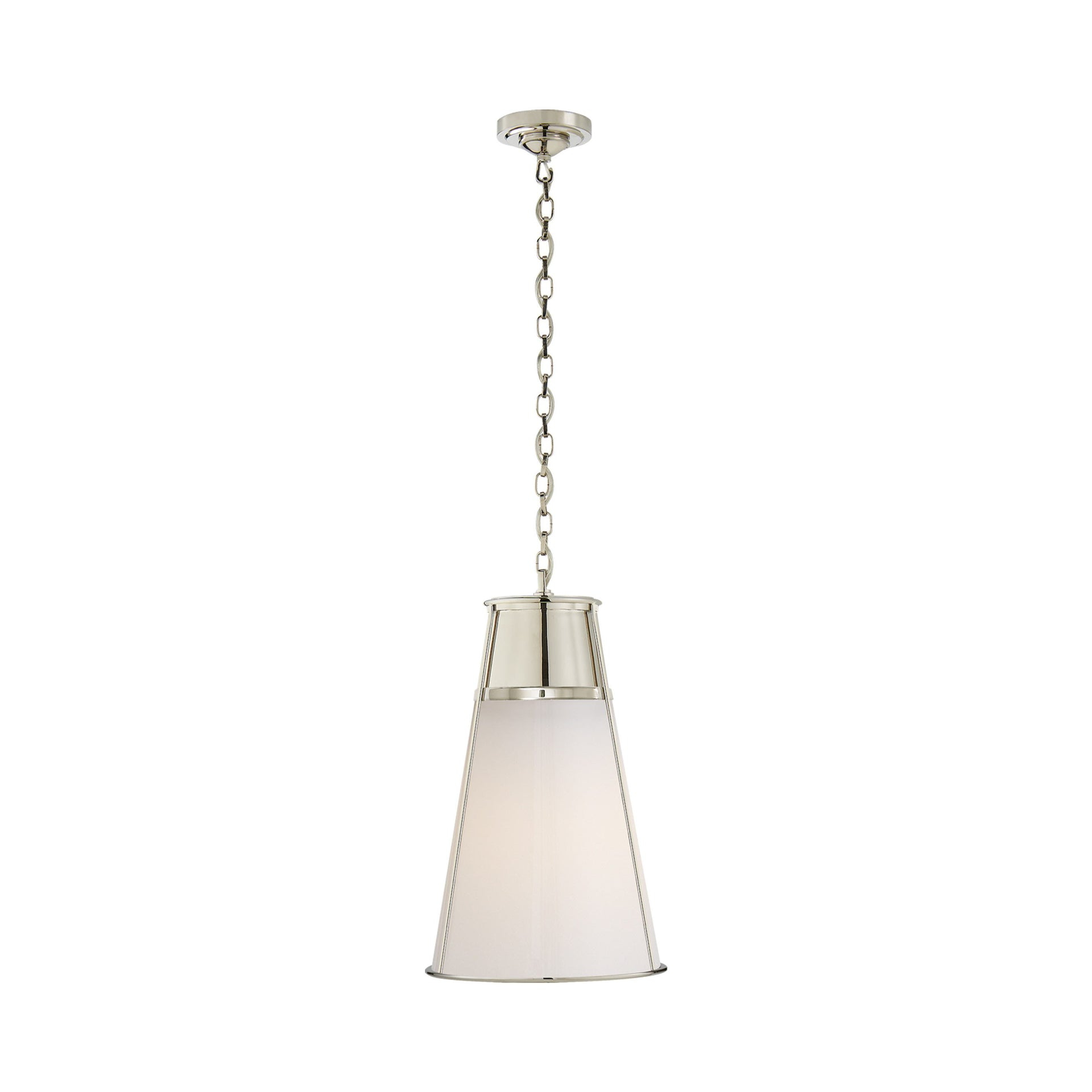 Robinson Contemporary Polished Nickel & Glass Pendant Light