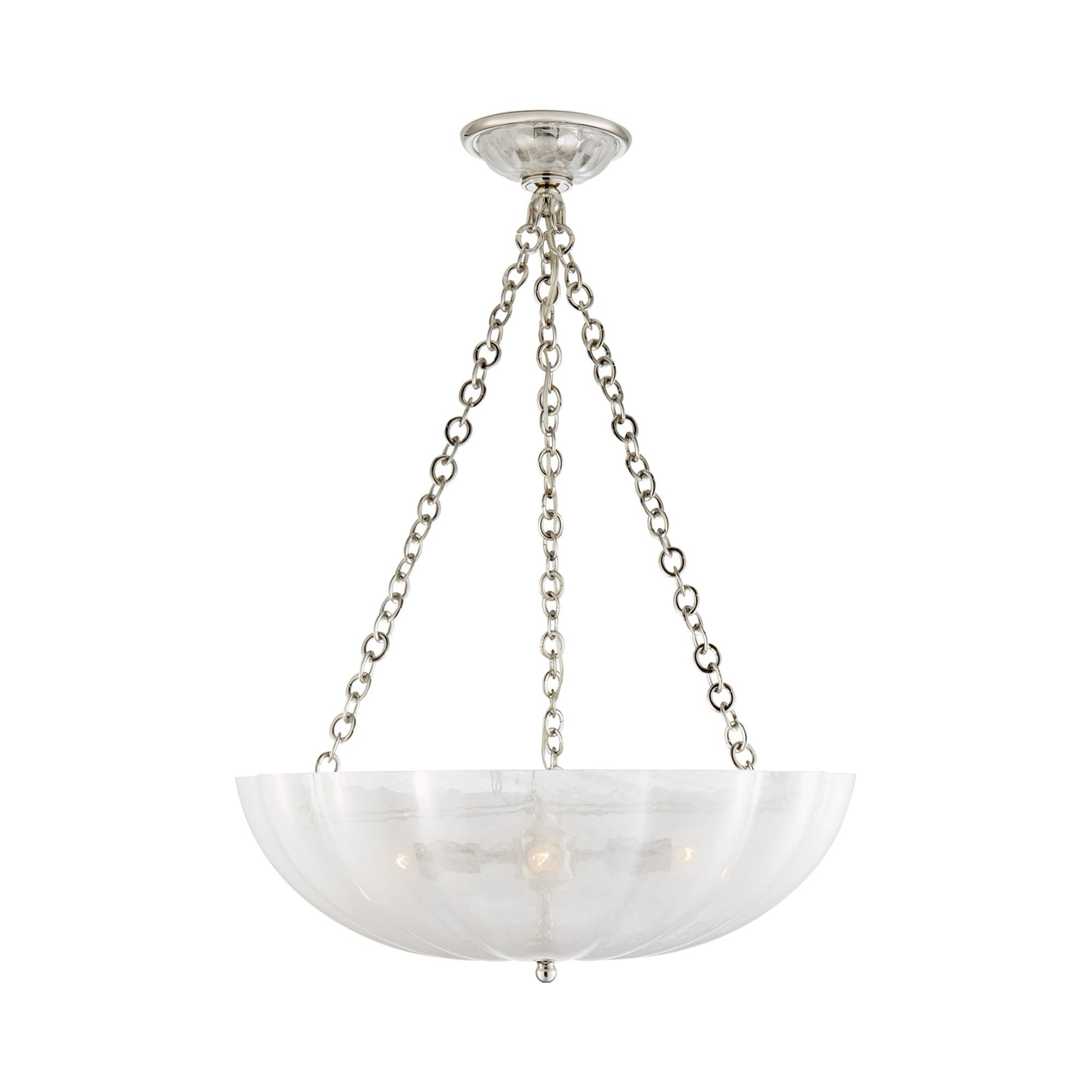 Polished Nickel Crystal Candle Chandelier, 30.25" Height