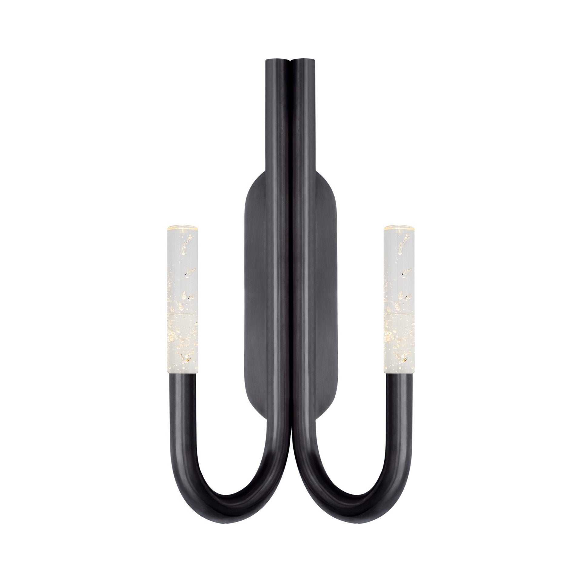 Rousseau Double Curve 20'' Black and Bronze LED Vanity Sconce
