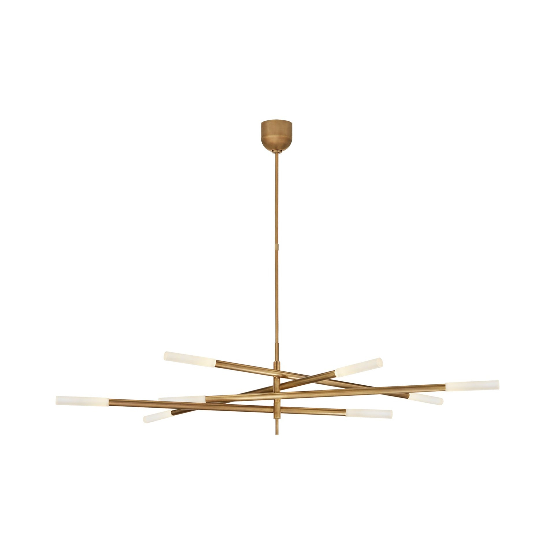 Antique Brass and Crystal 8-Light Plug-in Chandelier