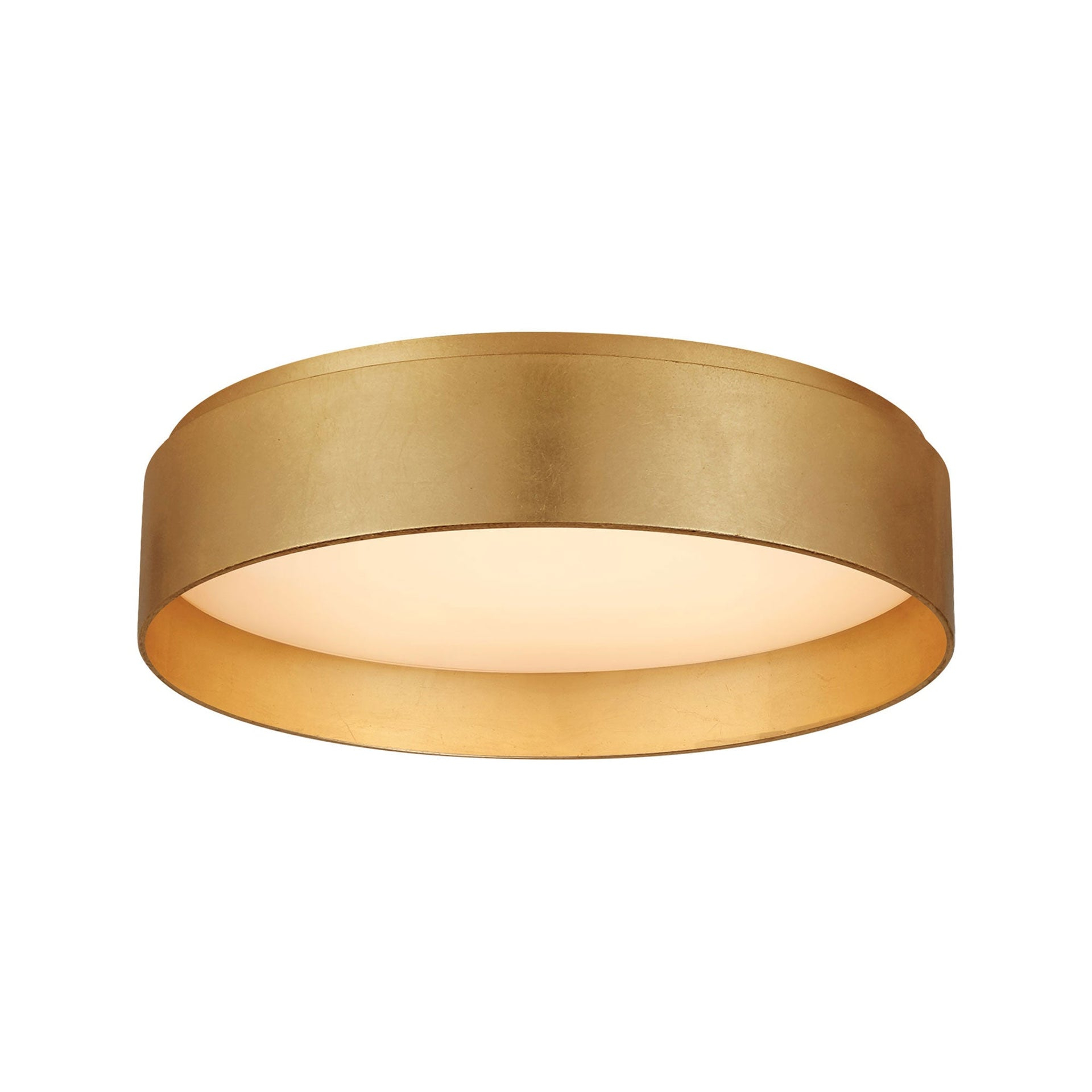 Shaw Contemporary Gold & White Glass LED Flush Mount