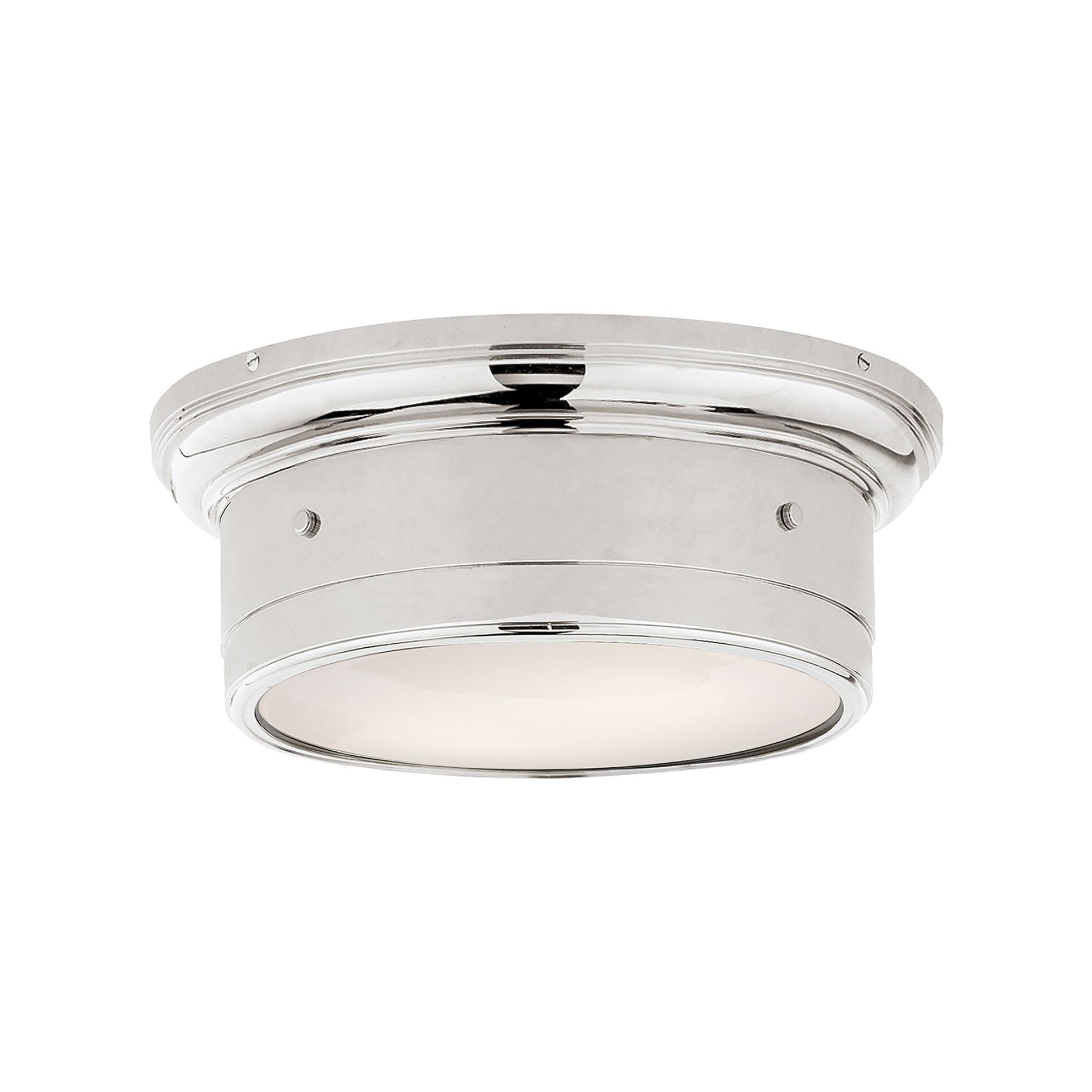 Siena Coastal Industrial 11.75" Polished Nickel & Glass Flush Mount Light