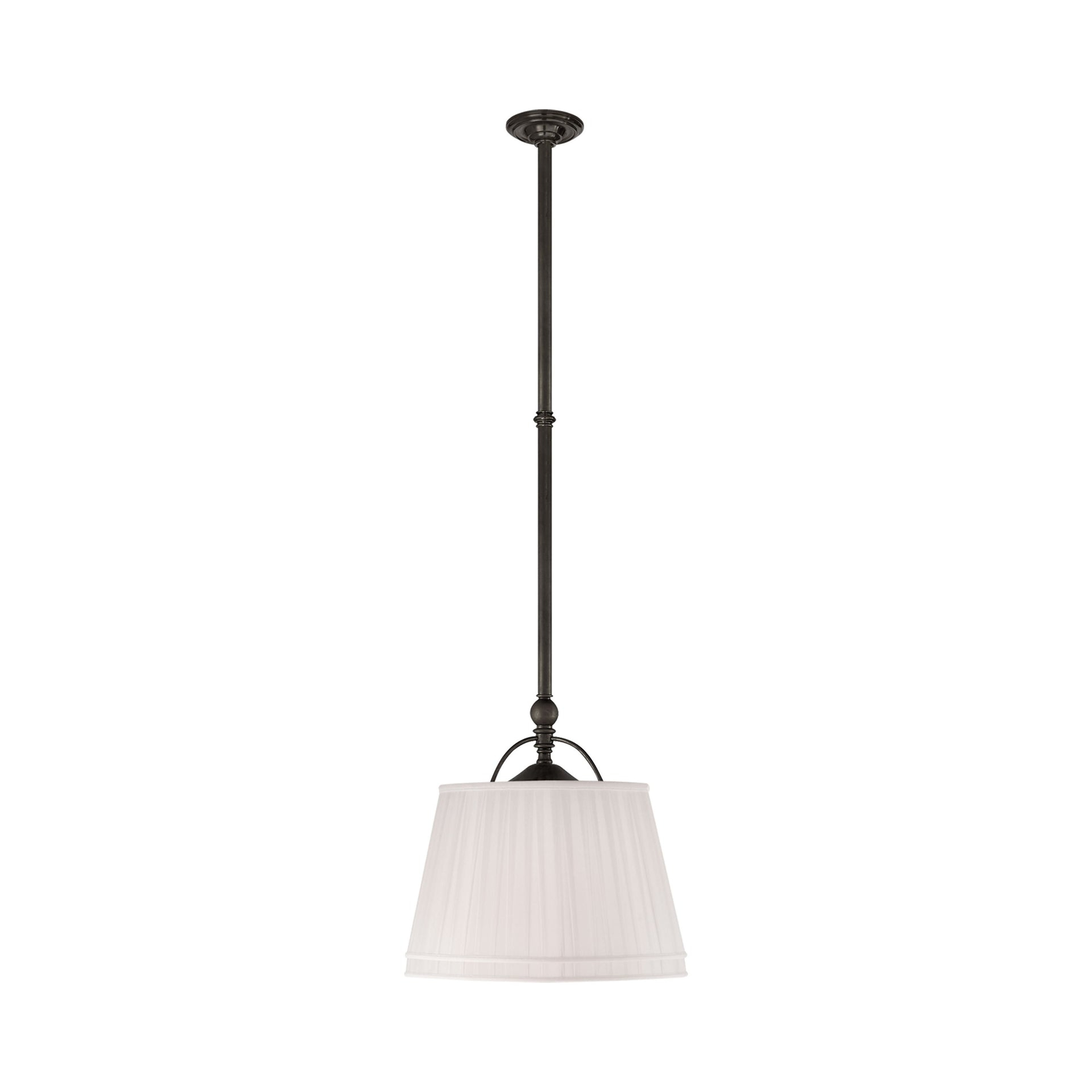 Sloane Traditional Bronze Pendant with Pleated Linen Shade