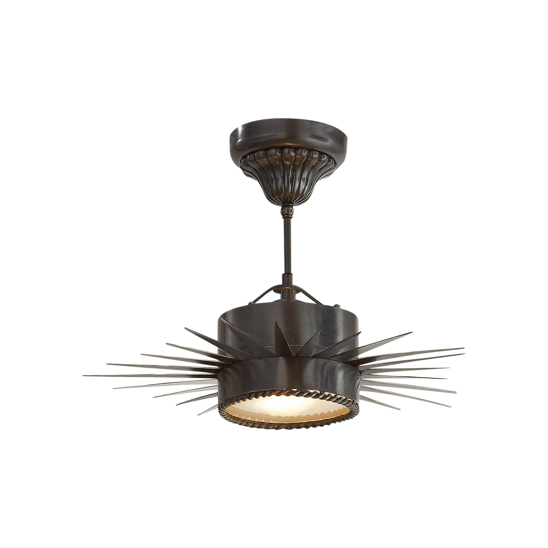 Bronze Drum Indoor/Outdoor Semi Flush Mount Light
