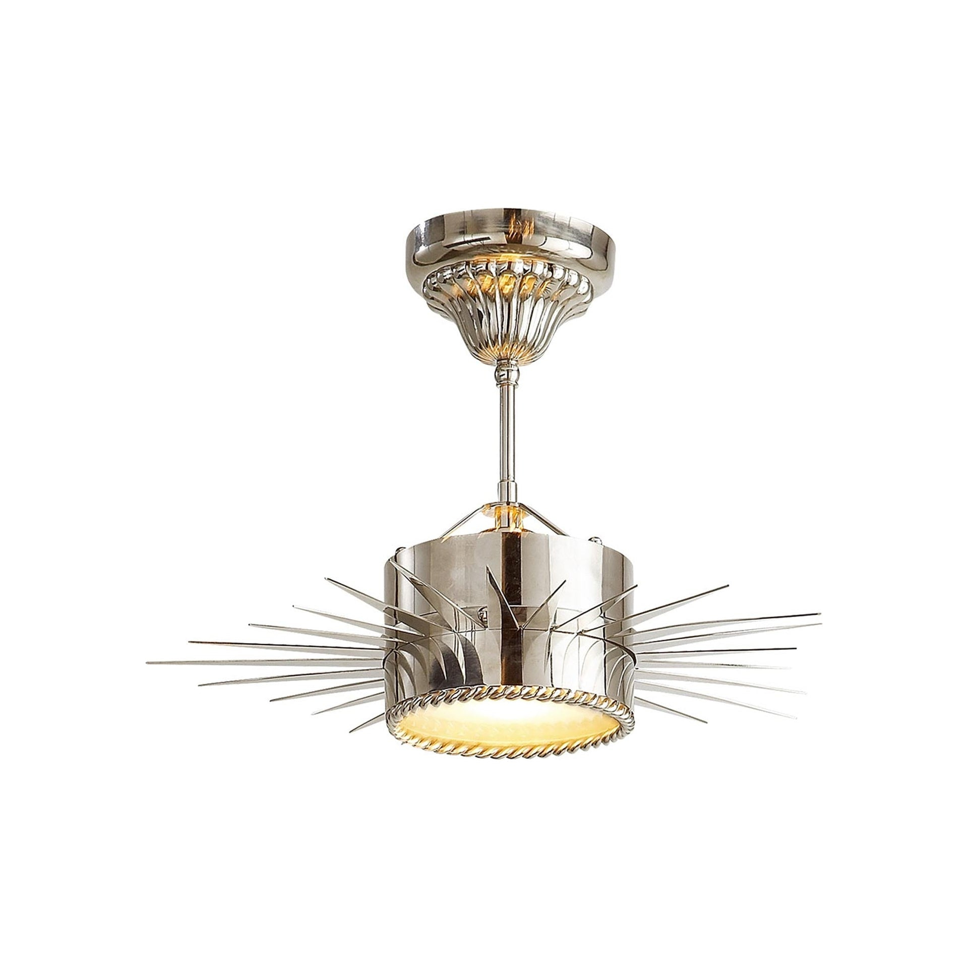 Soleil 14" Polished Nickel Drum Semi-Flush Ceiling Light