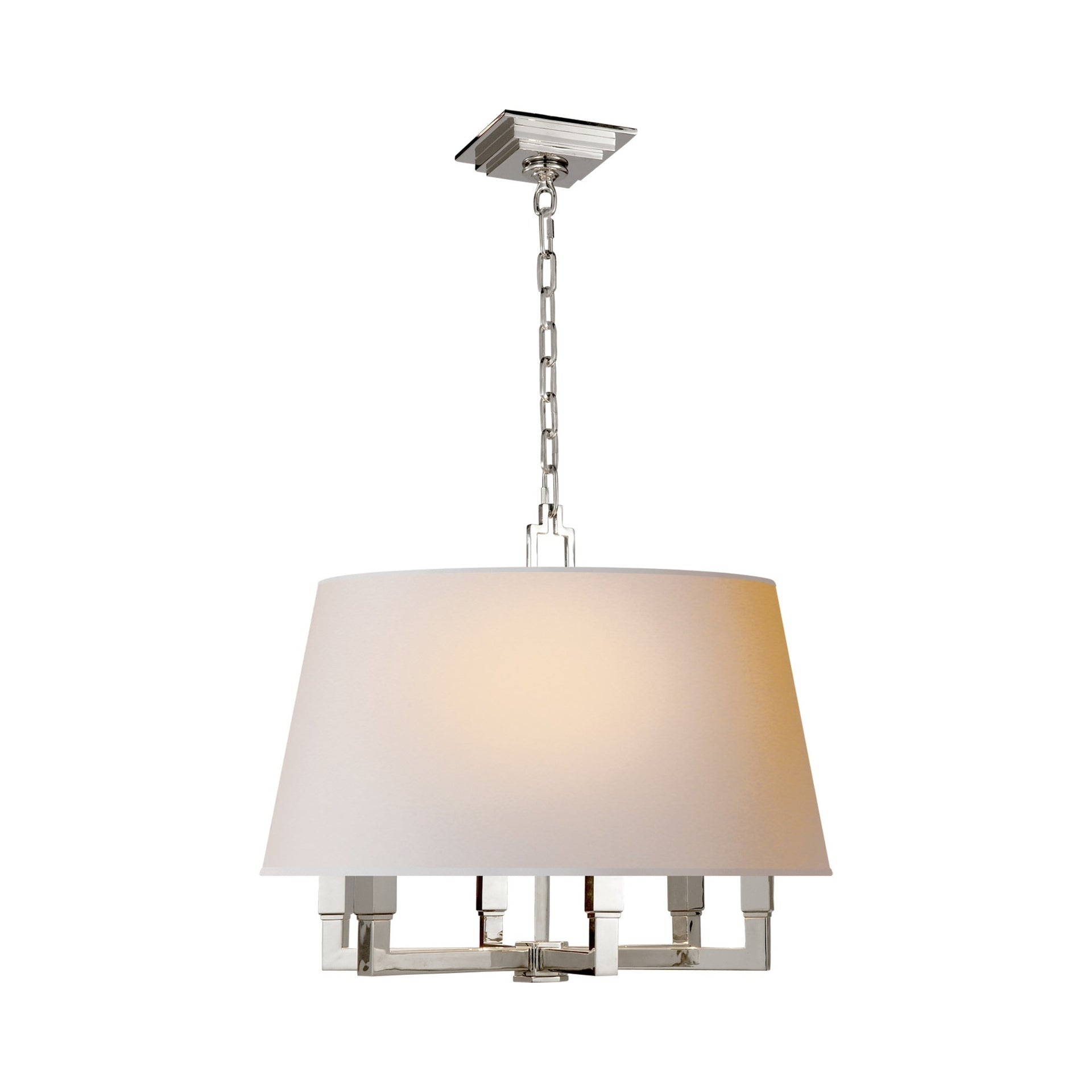 Polished Nickel Crystal Drum Chandelier with LED Lights