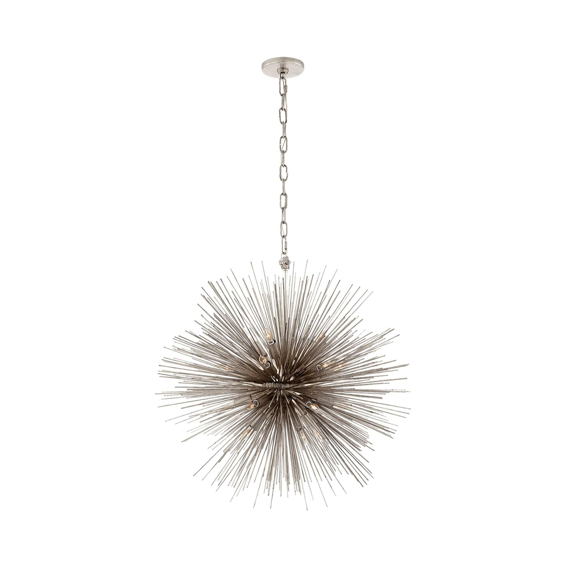 Strada Radiant Nickel and Crystal 20-Light Chandelier