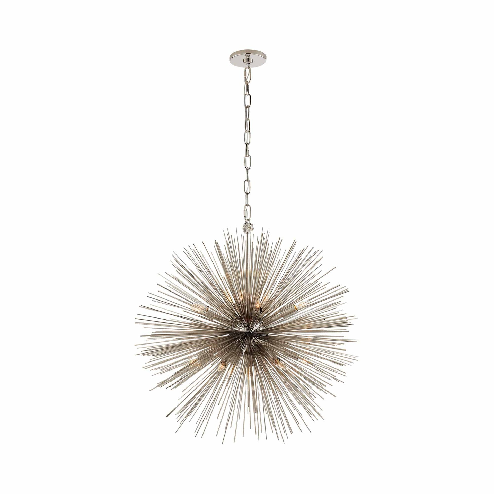 Strada Radiant Quill 20-Light Polished Nickel Crystal Chandelier