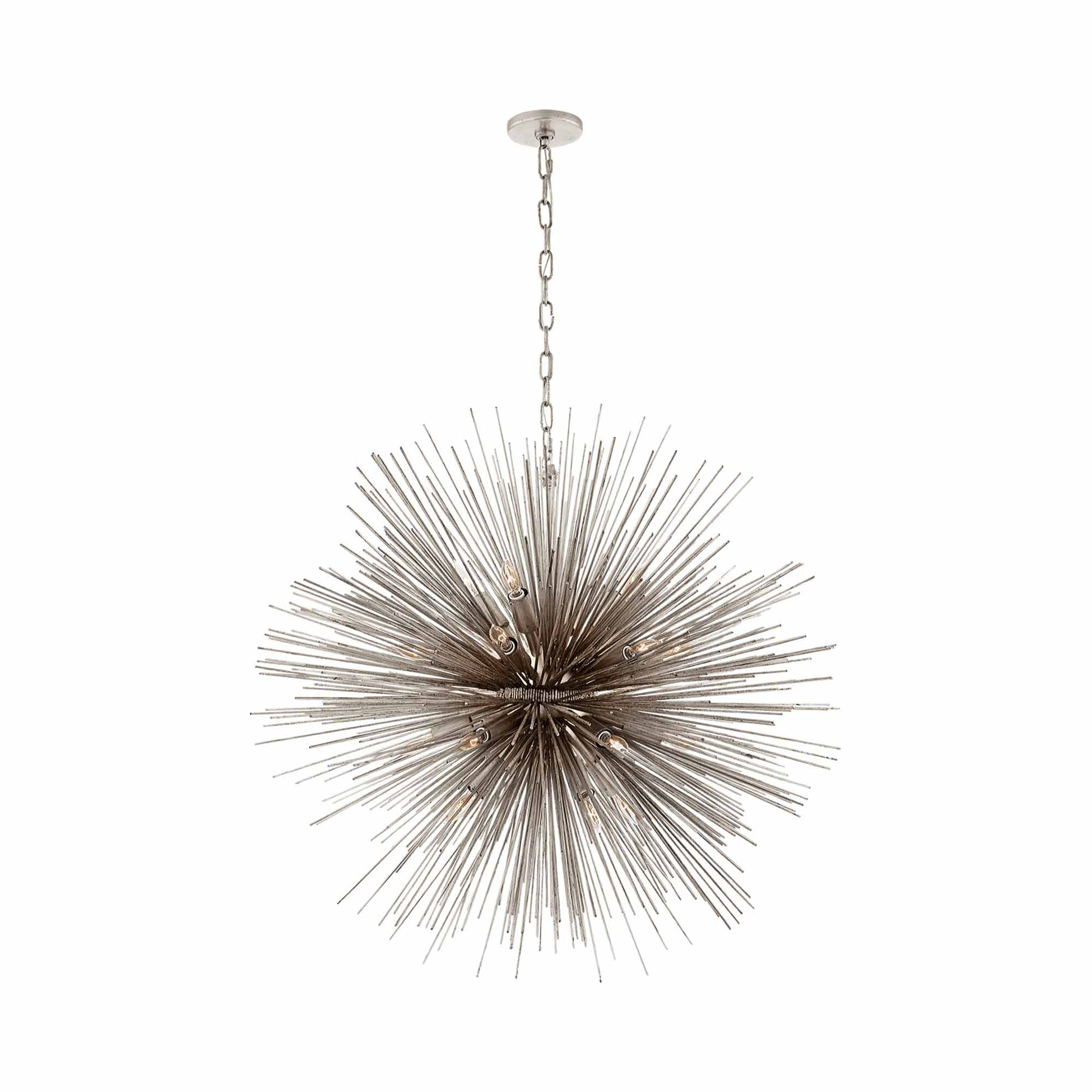 Strada Nickel Crystal 20-Light Round Plug-in Chandelier
