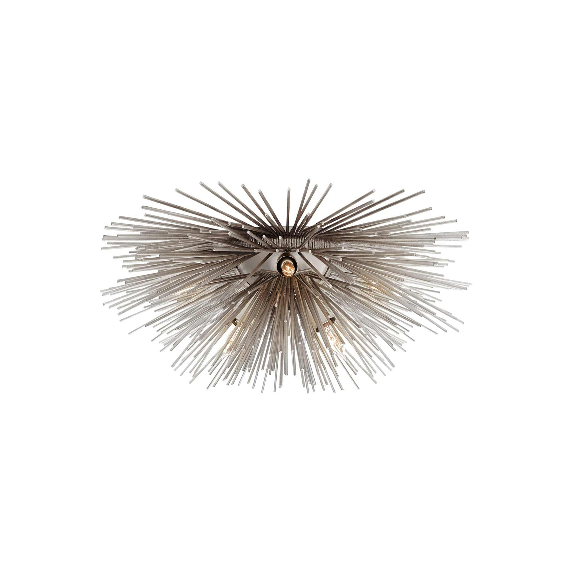 Strada 6-Light Flush Mount in Burnished Silver Leaf with Crystal Accents