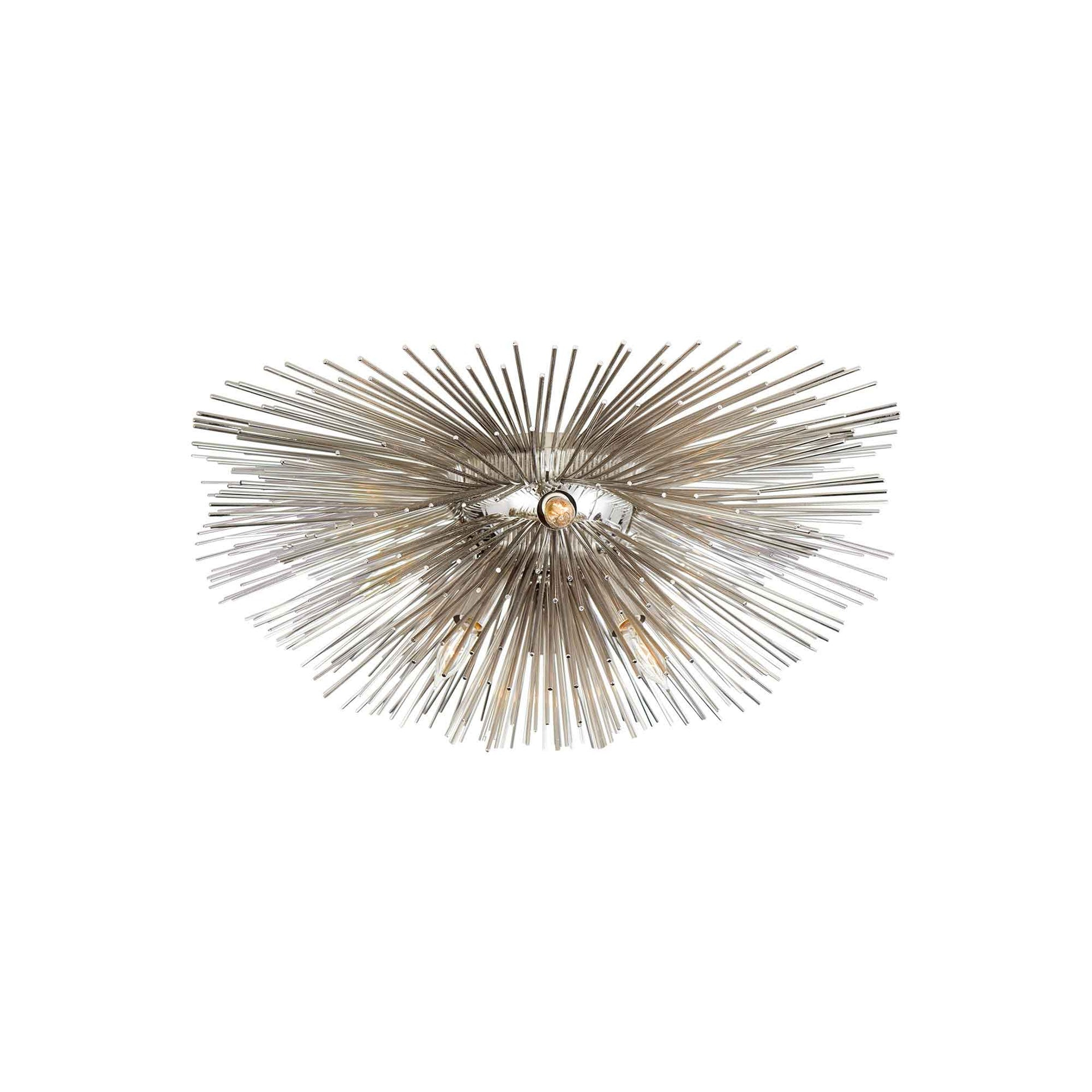 Strada Polished Nickel Crystal Indoor Flush Mount Light
