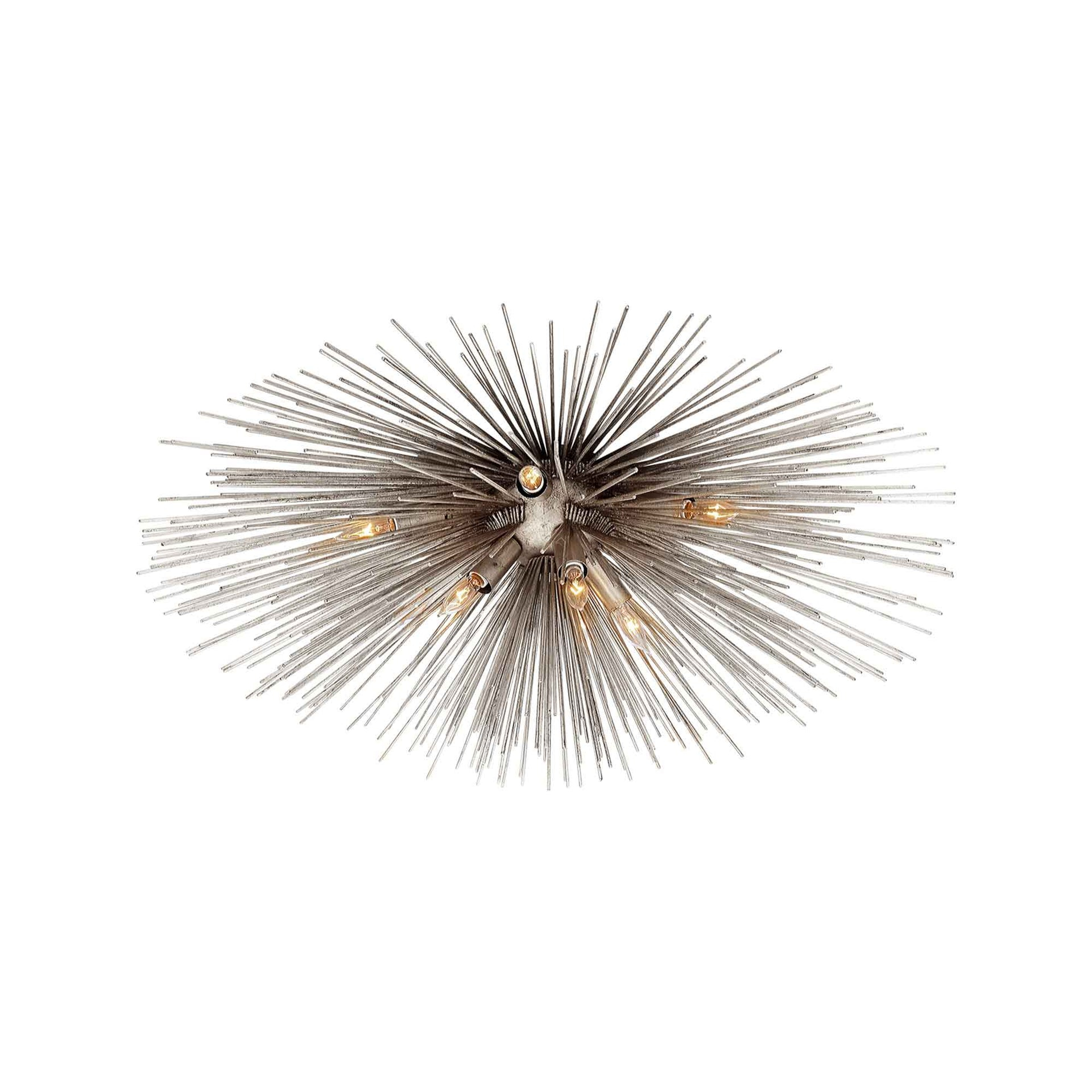 Strada Burst Silver Leaf 28" Flush Mount Ceiling Light