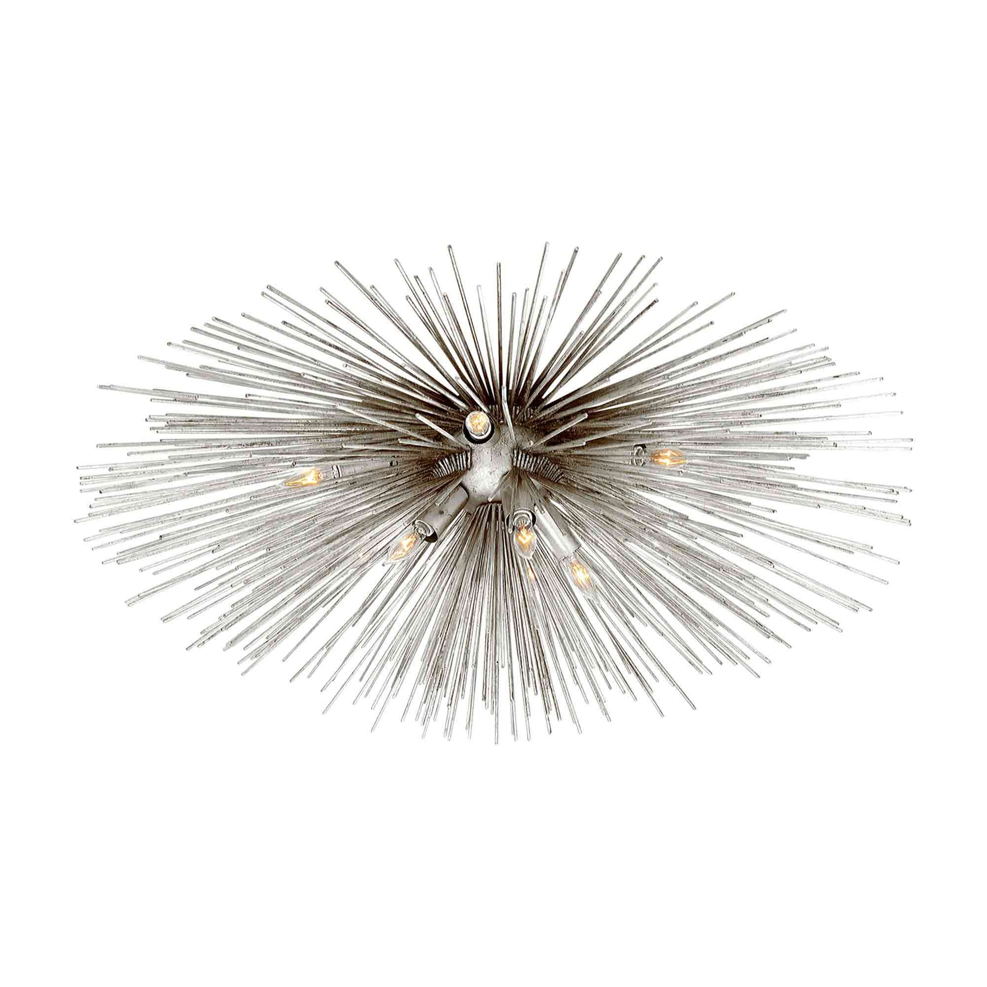 Burnished Silver Crystal 40" Flush Mount Ceiling Light