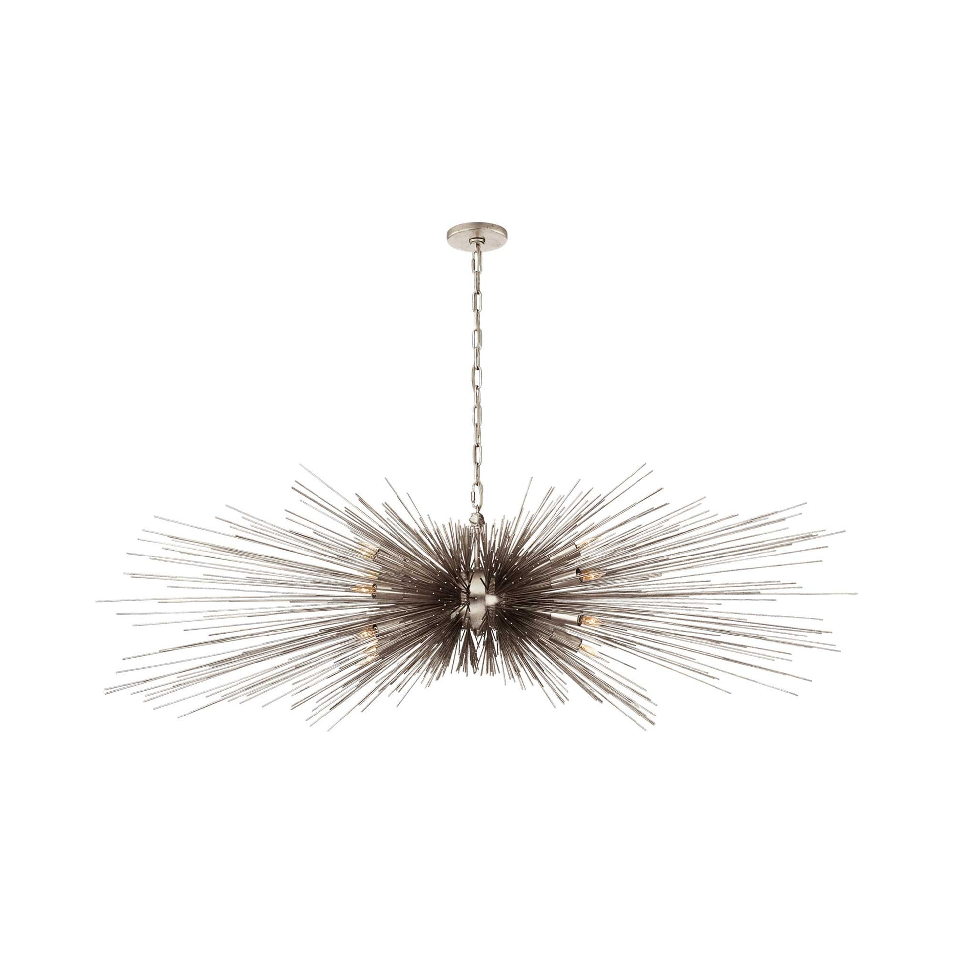 Strada Nickel Finish 60" Crystal Plug-in Chandelier