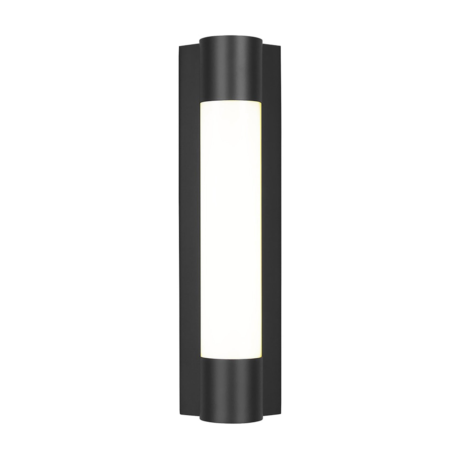 Midnight Black Cylinder LED Vanity Light with Milk Glass Shade