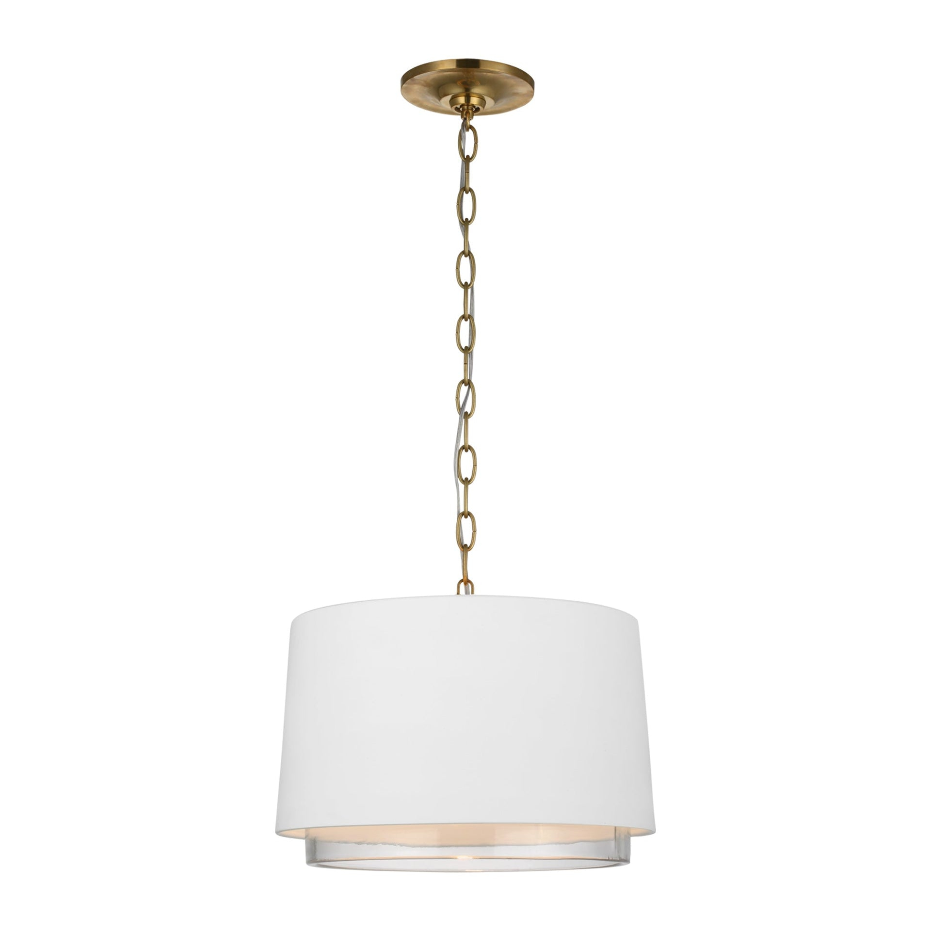 Sydney Sleek Modern LED Pendant in Soft Brass with Clear Glass
