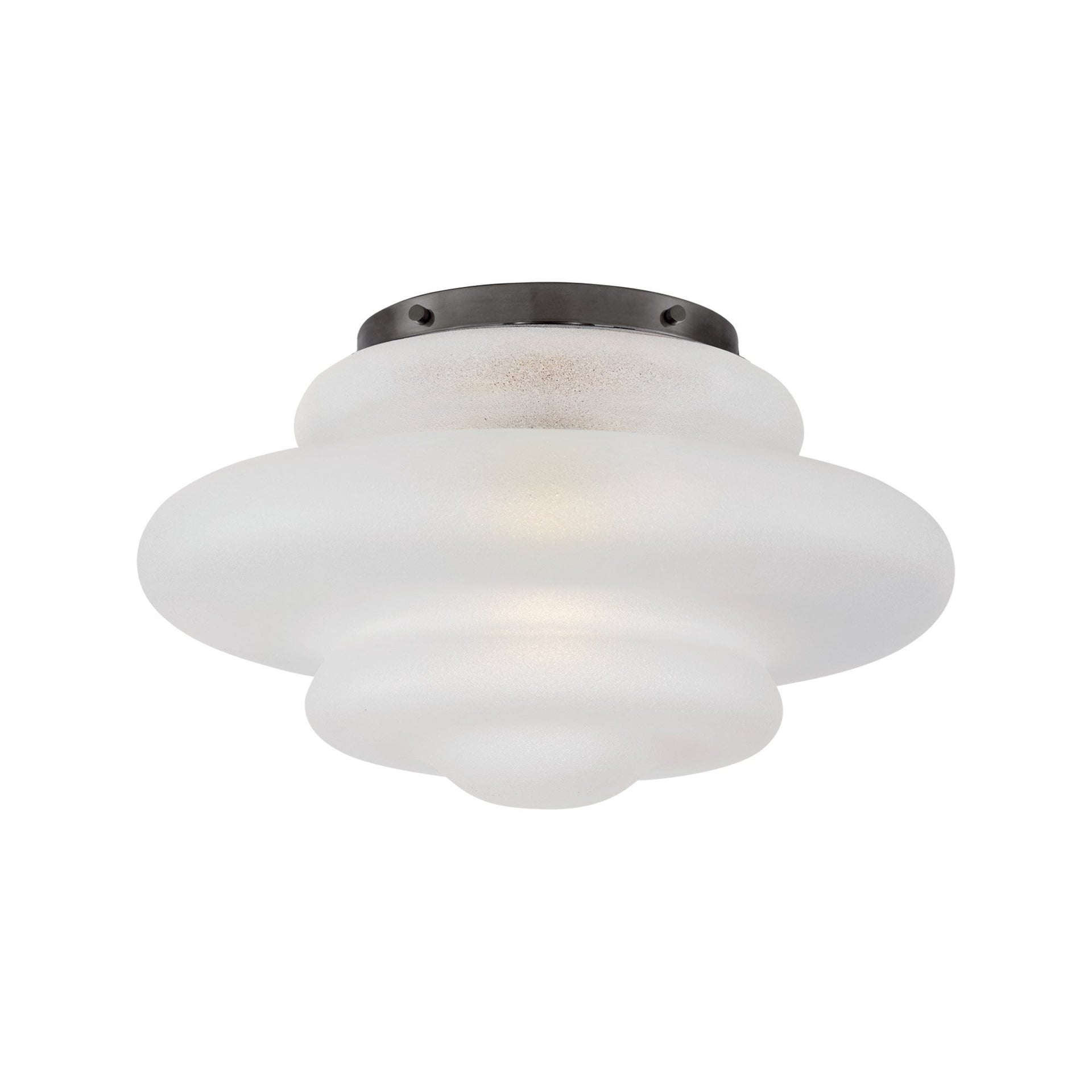Tableau Organic Curve 8.75" Bronze & Volcanic Glass Flush Mount Light